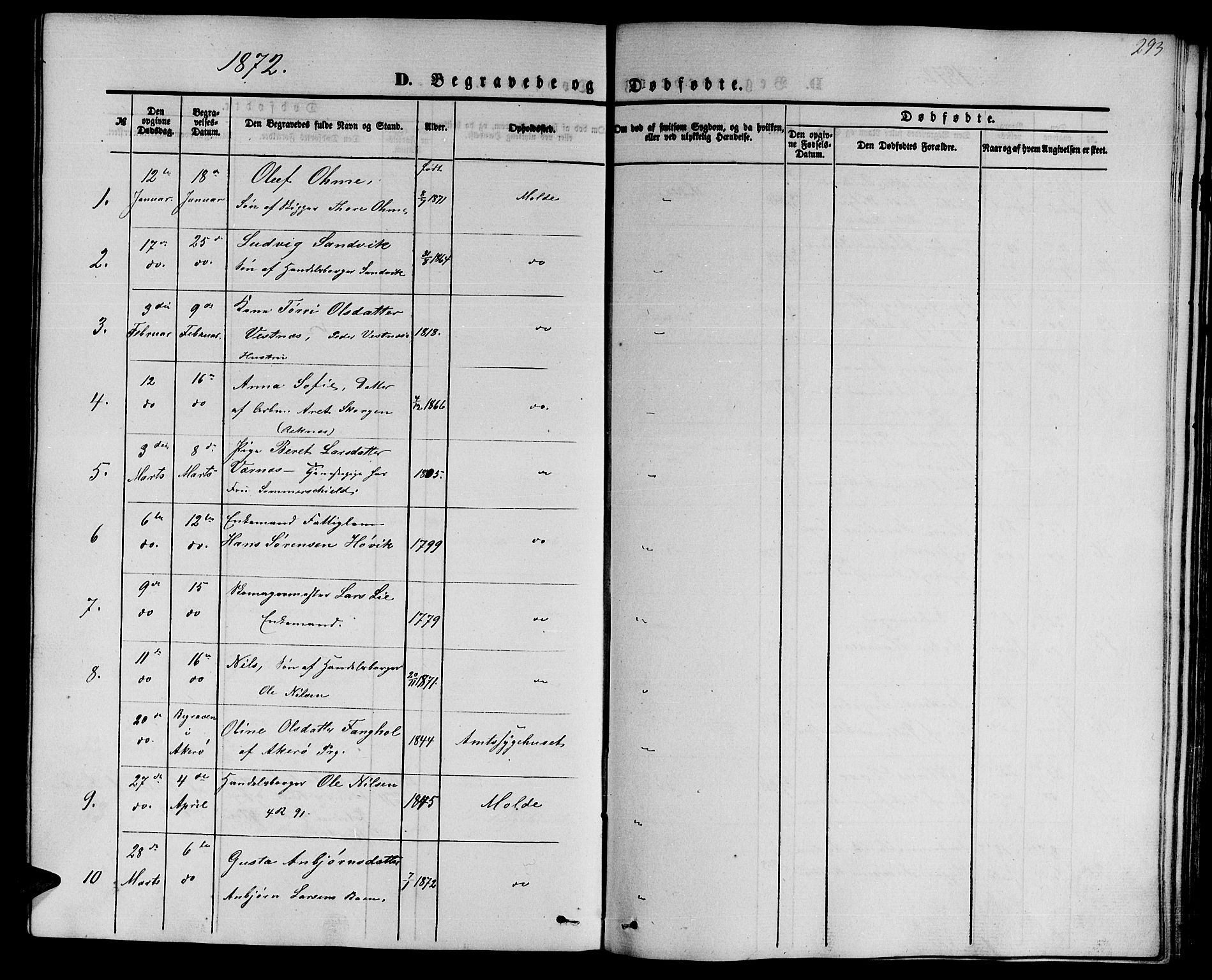 Ministerialprotokoller, klokkerbøker og fødselsregistre - Møre og Romsdal, SAT/A-1454/558/L0701: Klokkerbok nr. 558C02, 1862-1879, s. 293