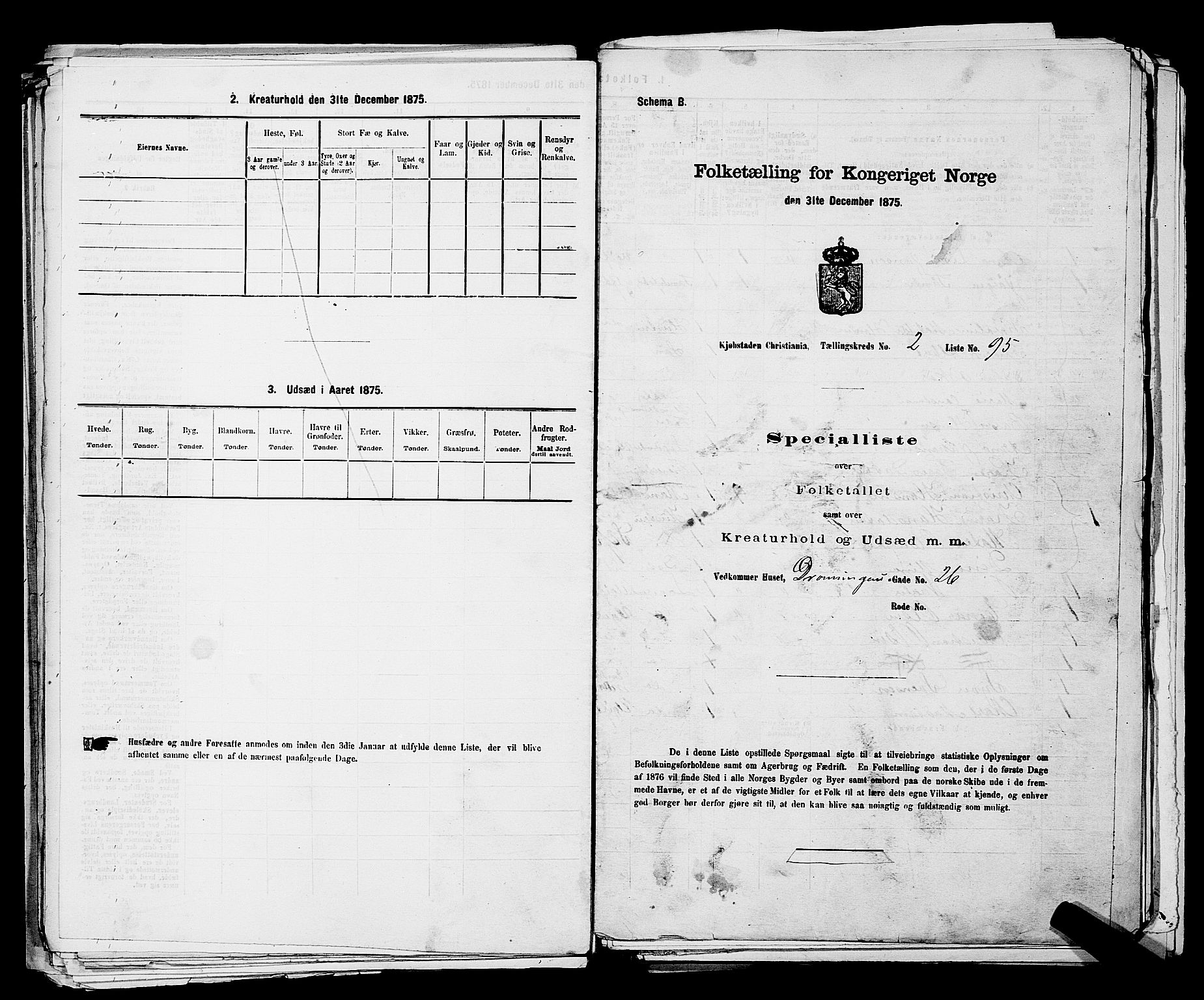 RA, Folketelling 1875 for 0301 Kristiania kjøpstad, 1875, s. 318