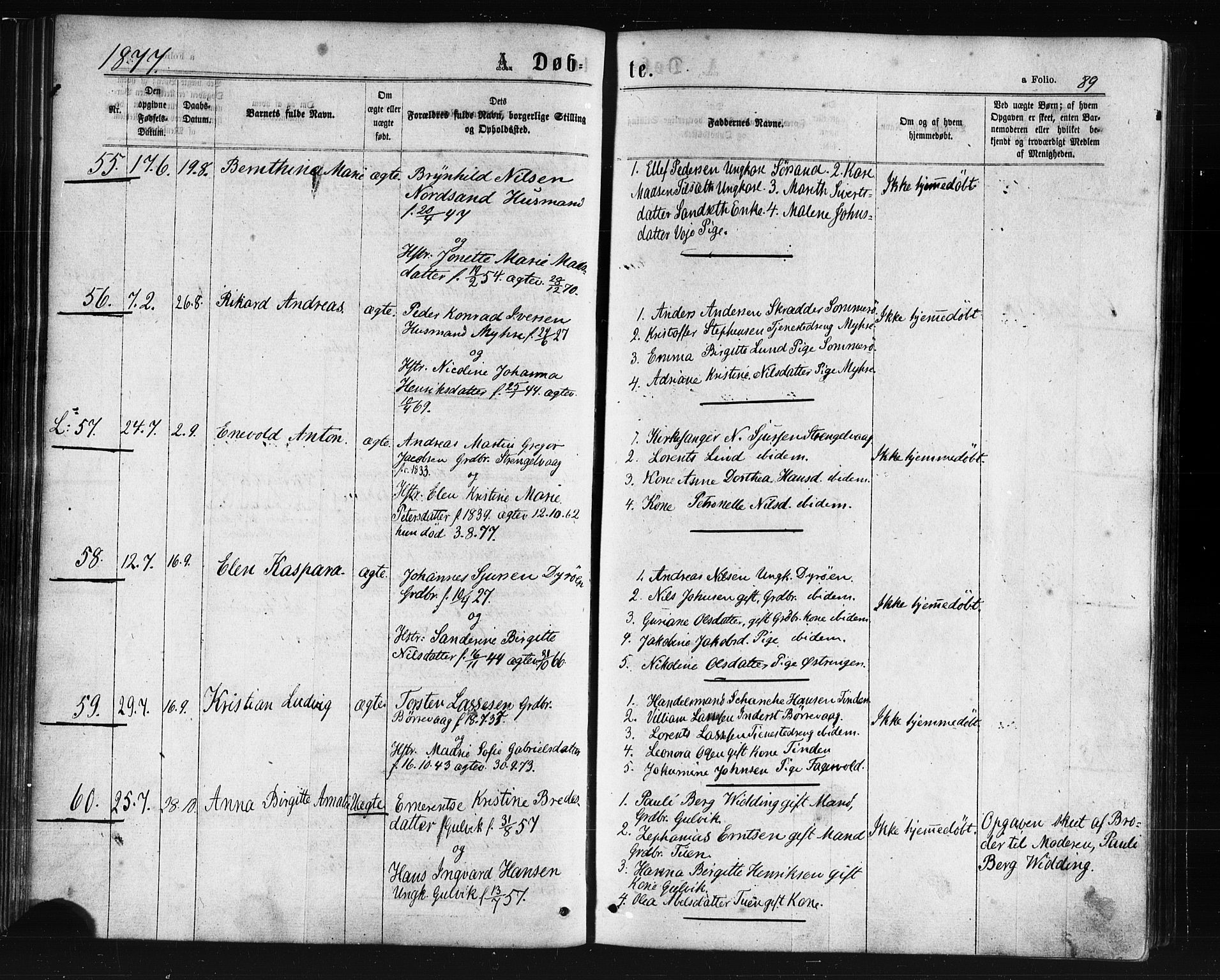 Ministerialprotokoller, klokkerbøker og fødselsregistre - Nordland, AV/SAT-A-1459/893/L1334: Ministerialbok nr. 893A07, 1867-1877, s. 89