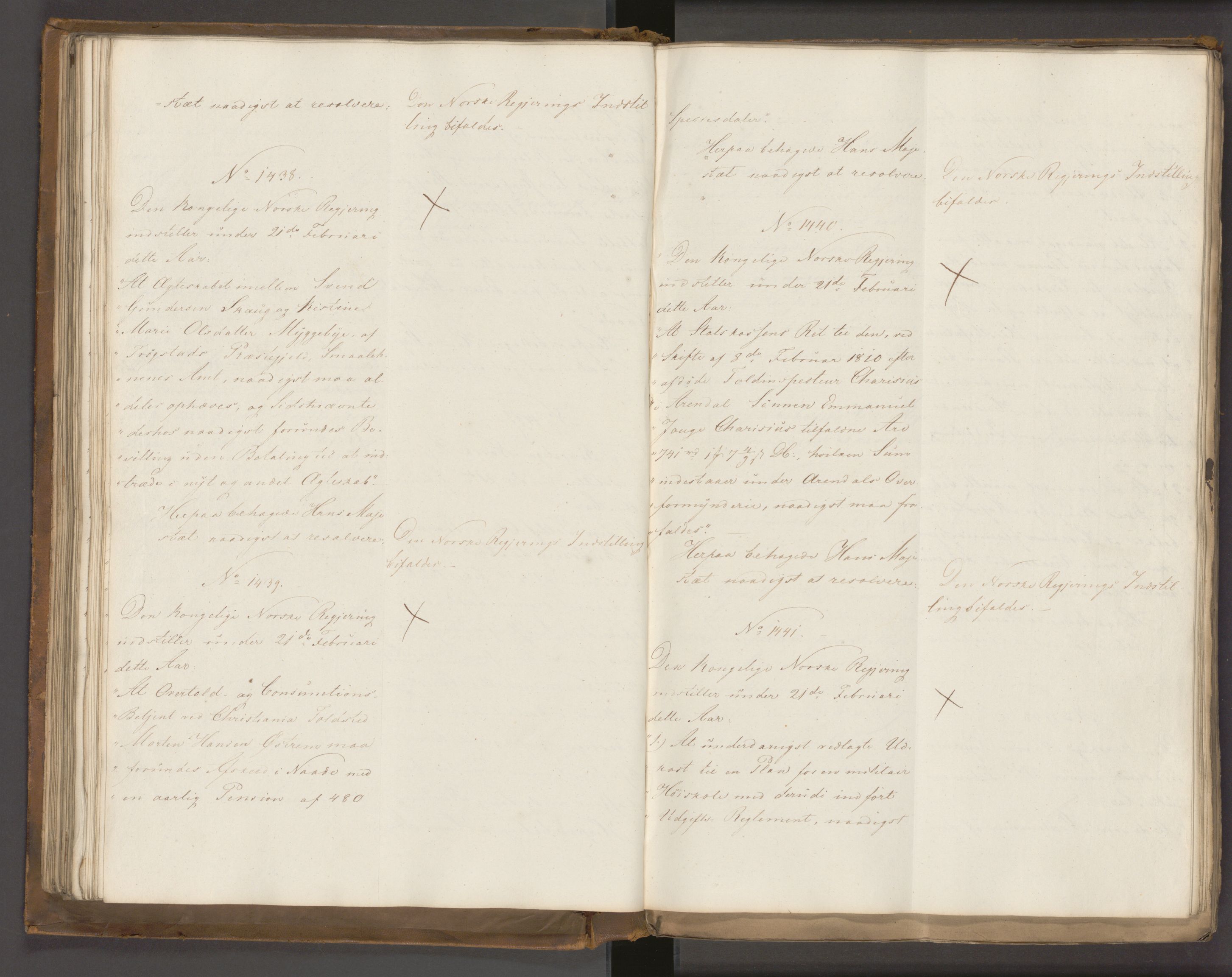 Statsrådssekretariatet, AV/RA-S-1001/A/Ab/L0022: Kgl. res. nr. 1210-1721, 1. halvår, 1826