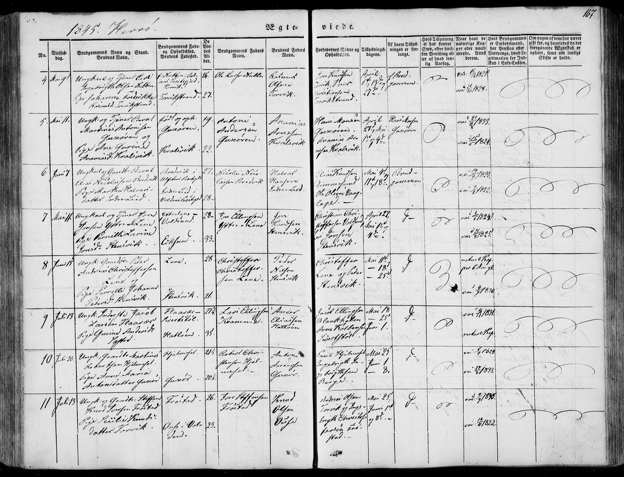 Ministerialprotokoller, klokkerbøker og fødselsregistre - Møre og Romsdal, AV/SAT-A-1454/507/L0070: Ministerialbok nr. 507A05, 1842-1873, s. 167