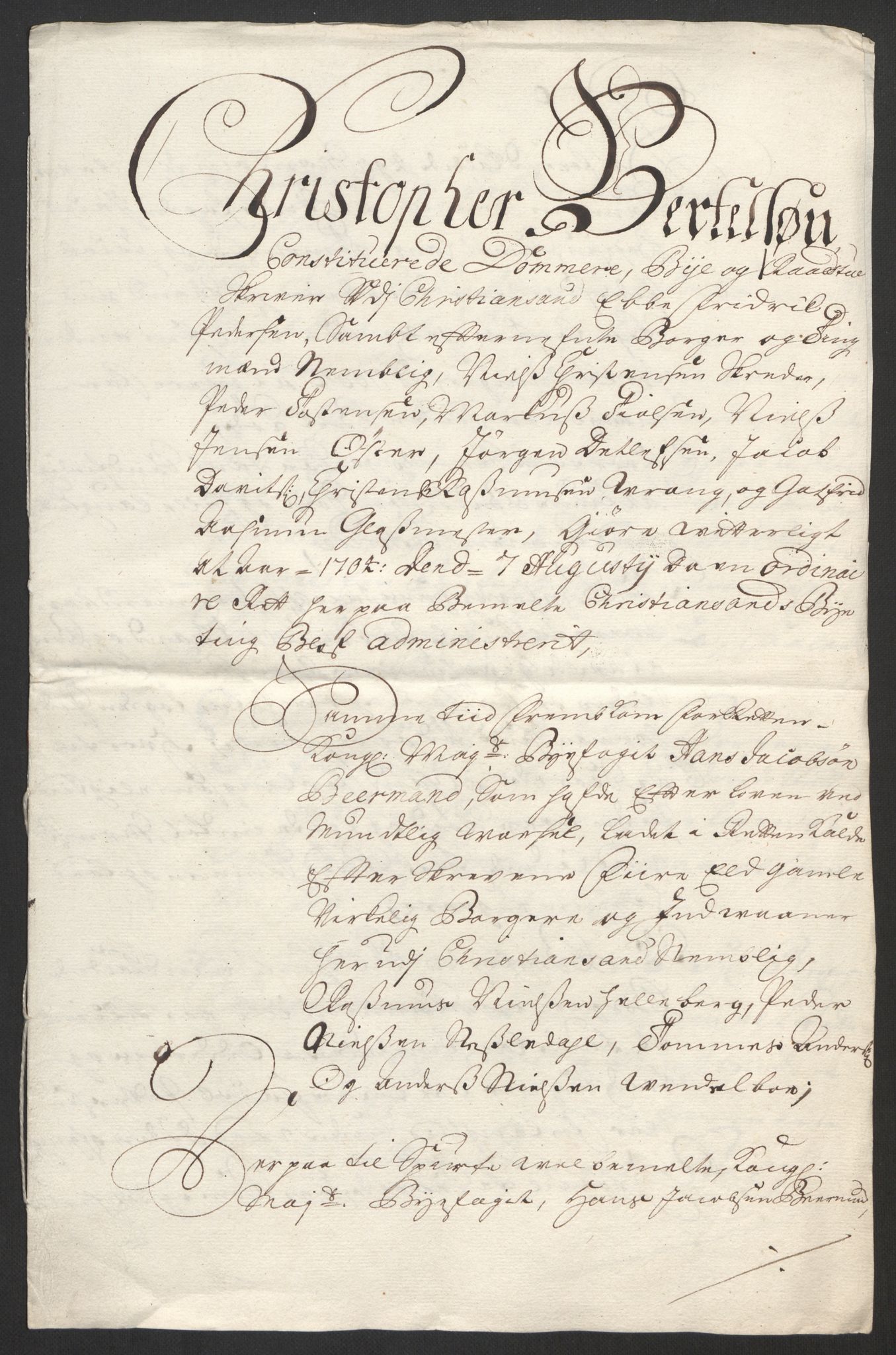 Rentekammeret inntil 1814, Reviderte regnskaper, Byregnskaper, AV/RA-EA-4066/R/Rm/L0285: [M18] Sikt og sakefall, 1681-1718, s. 397