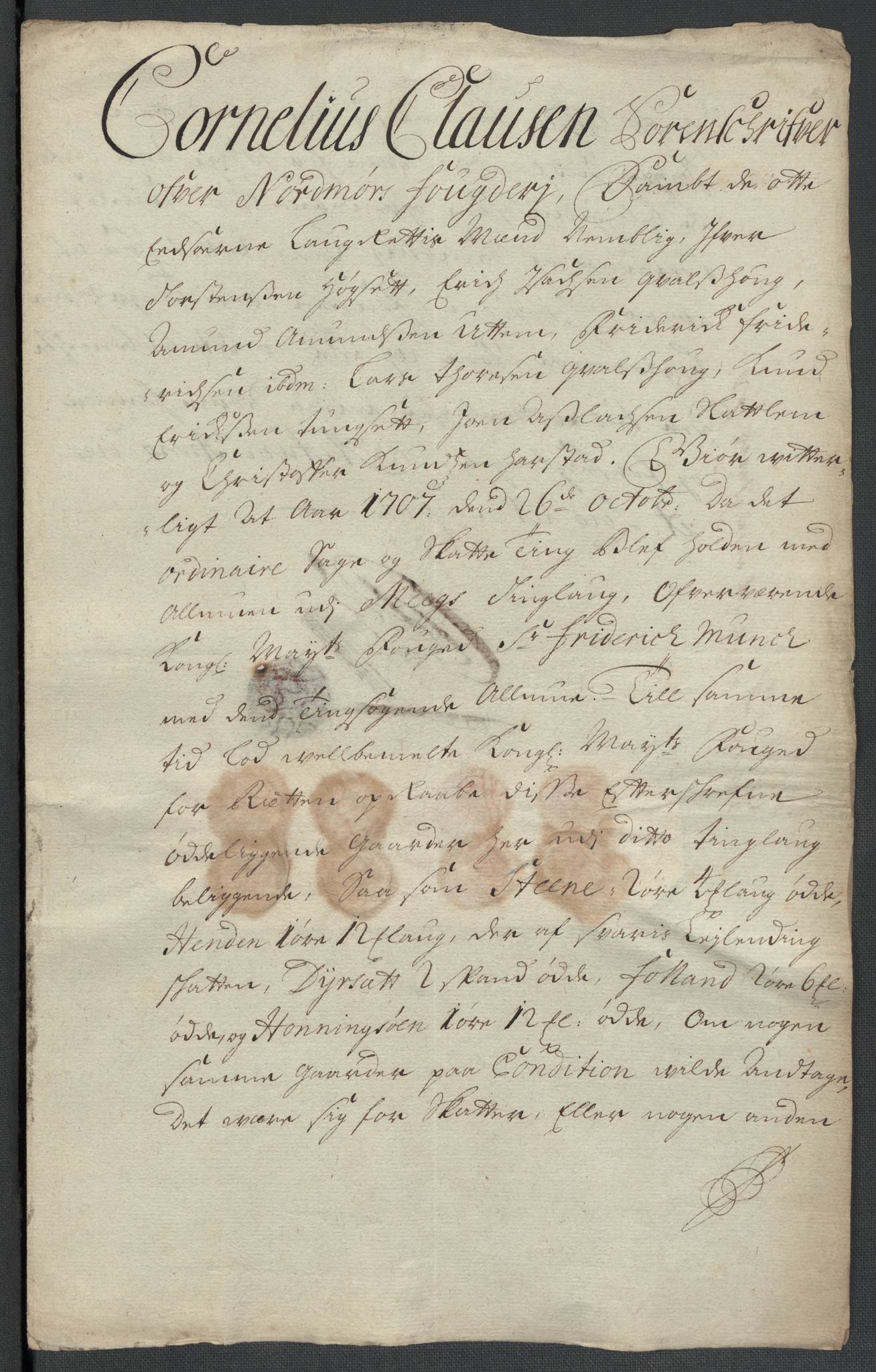 Rentekammeret inntil 1814, Reviderte regnskaper, Fogderegnskap, AV/RA-EA-4092/R56/L3742: Fogderegnskap Nordmøre, 1706-1707, s. 322