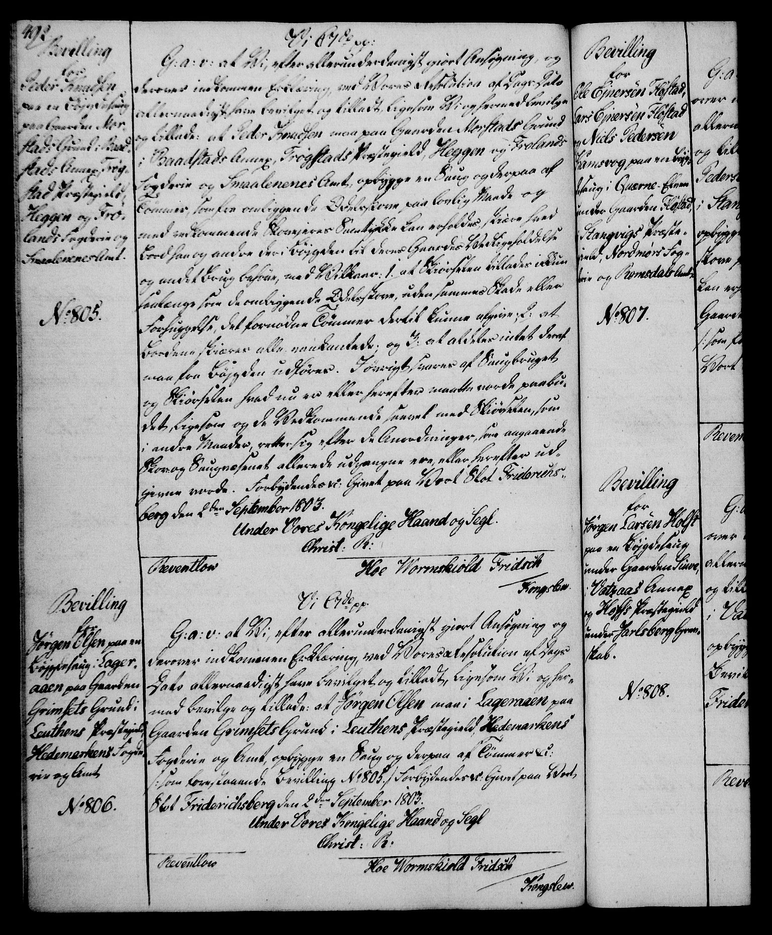 Rentekammeret, Kammerkanselliet, AV/RA-EA-3111/G/Gg/Gga/L0017: Norsk ekspedisjonsprotokoll med register (merket RK 53.17), 1801-1803, s. 492