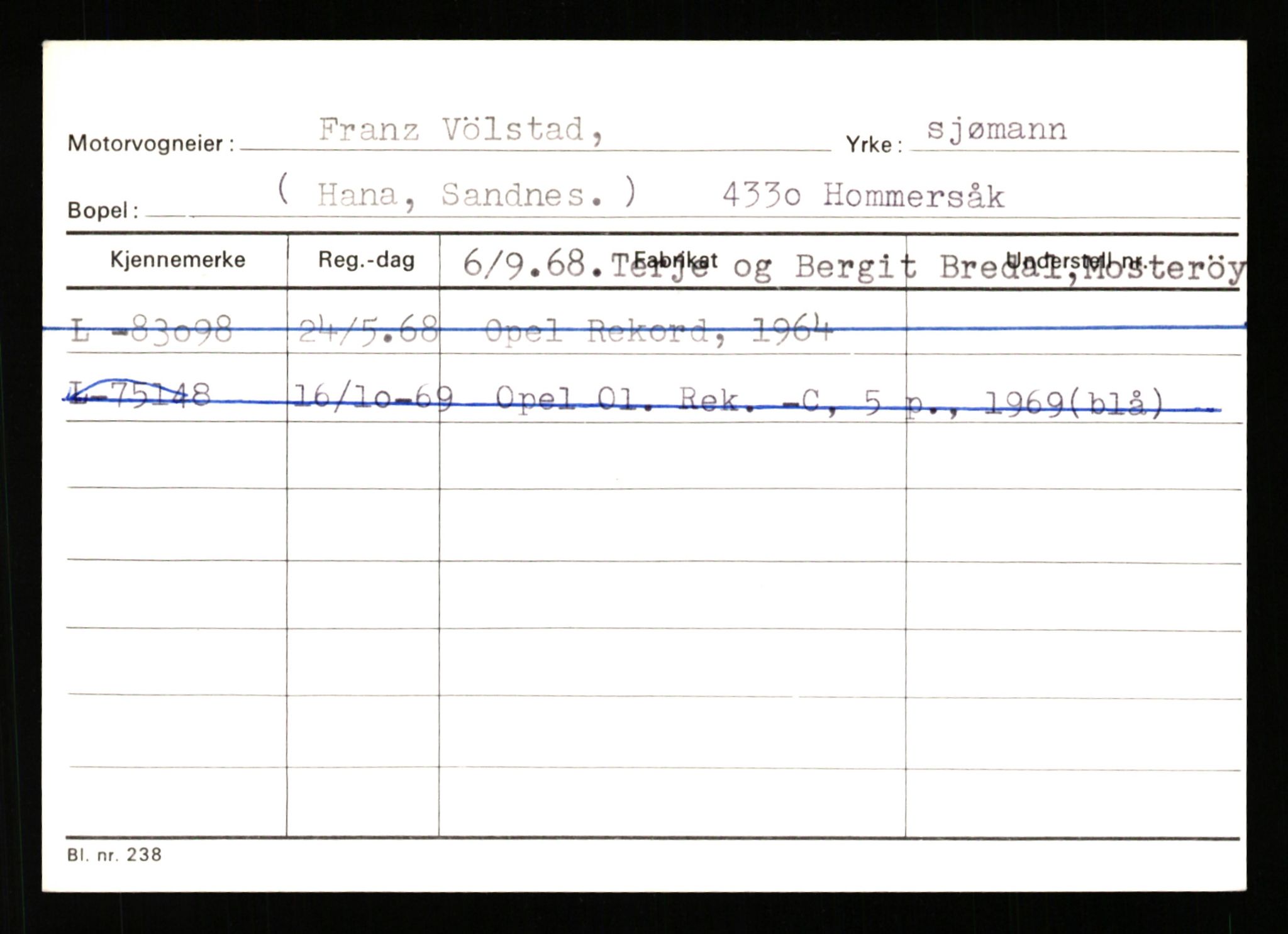 Stavanger trafikkstasjon, AV/SAST-A-101942/0/H/L0043: Viste - Øksendal, 1930-1971, s. 905