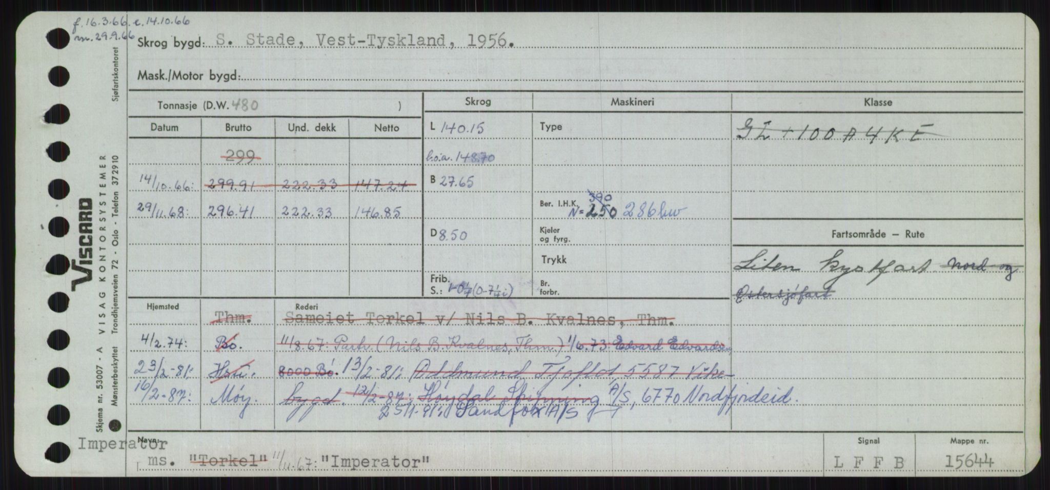 Sjøfartsdirektoratet med forløpere, Skipsmålingen, RA/S-1627/H/Ha/L0003/0001: Fartøy, Hilm-Mar / Fartøy, Hilm-Kol, s. 303