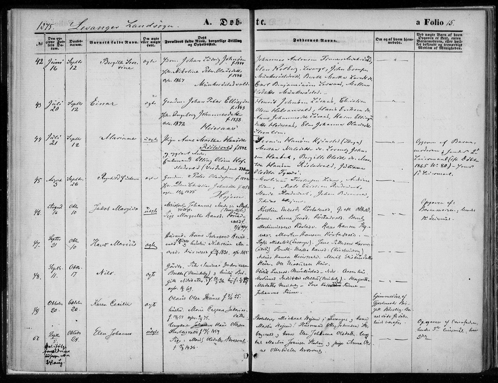 Ministerialprotokoller, klokkerbøker og fødselsregistre - Nord-Trøndelag, AV/SAT-A-1458/720/L0187: Ministerialbok nr. 720A04 /2, 1875-1879, s. 15