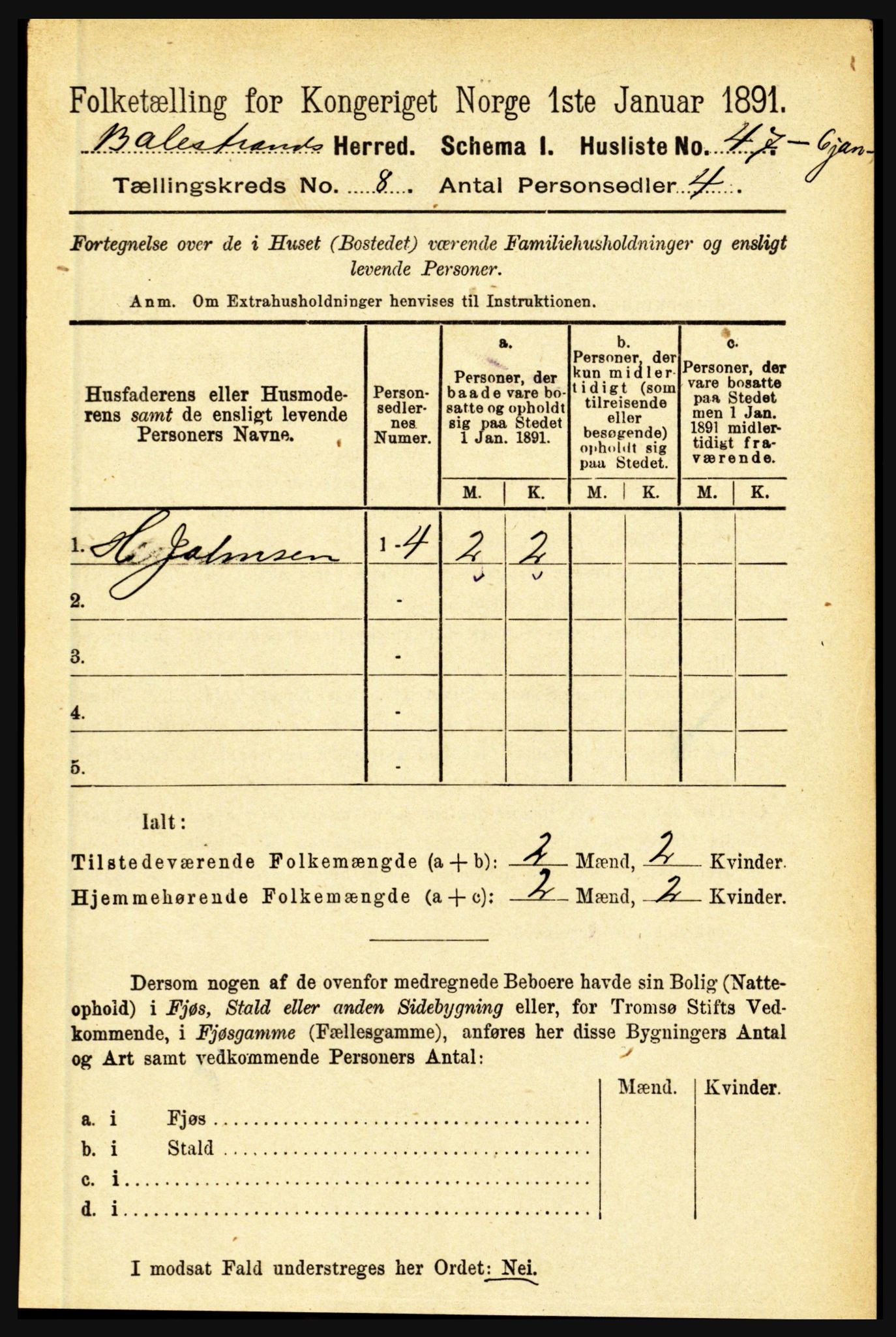 RA, Folketelling 1891 for 1418 Balestrand herred, 1891, s. 1726