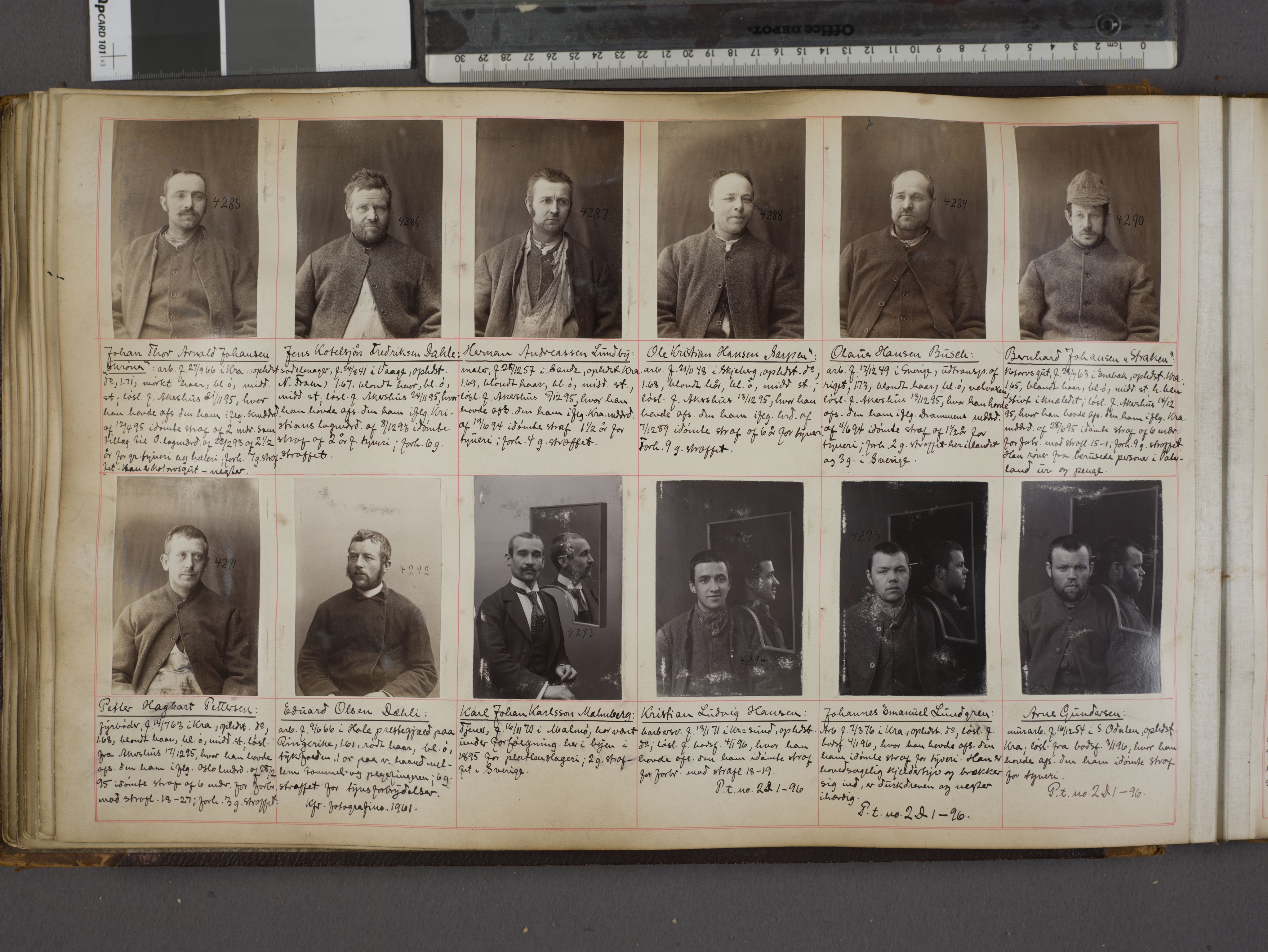 Oslo politikammer, Kriminalavdelingen, AV/SAO-A-11137/U/Ua/L0004: Forbryteralbum, 1895-1897, s. 22