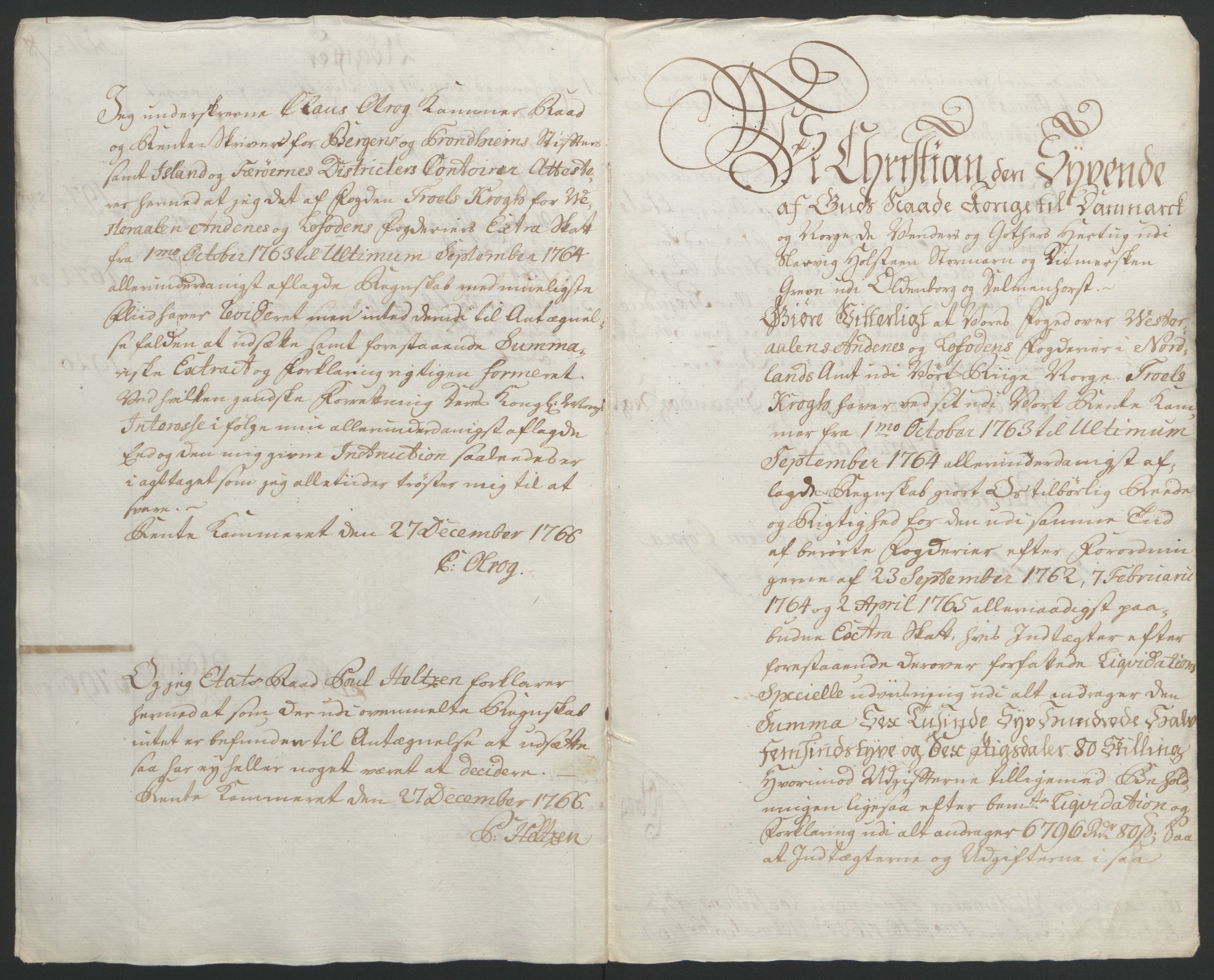 Rentekammeret inntil 1814, Reviderte regnskaper, Fogderegnskap, AV/RA-EA-4092/R67/L4747: Ekstraskatten Vesterålen, Andenes og Lofoten, 1762-1766, s. 223
