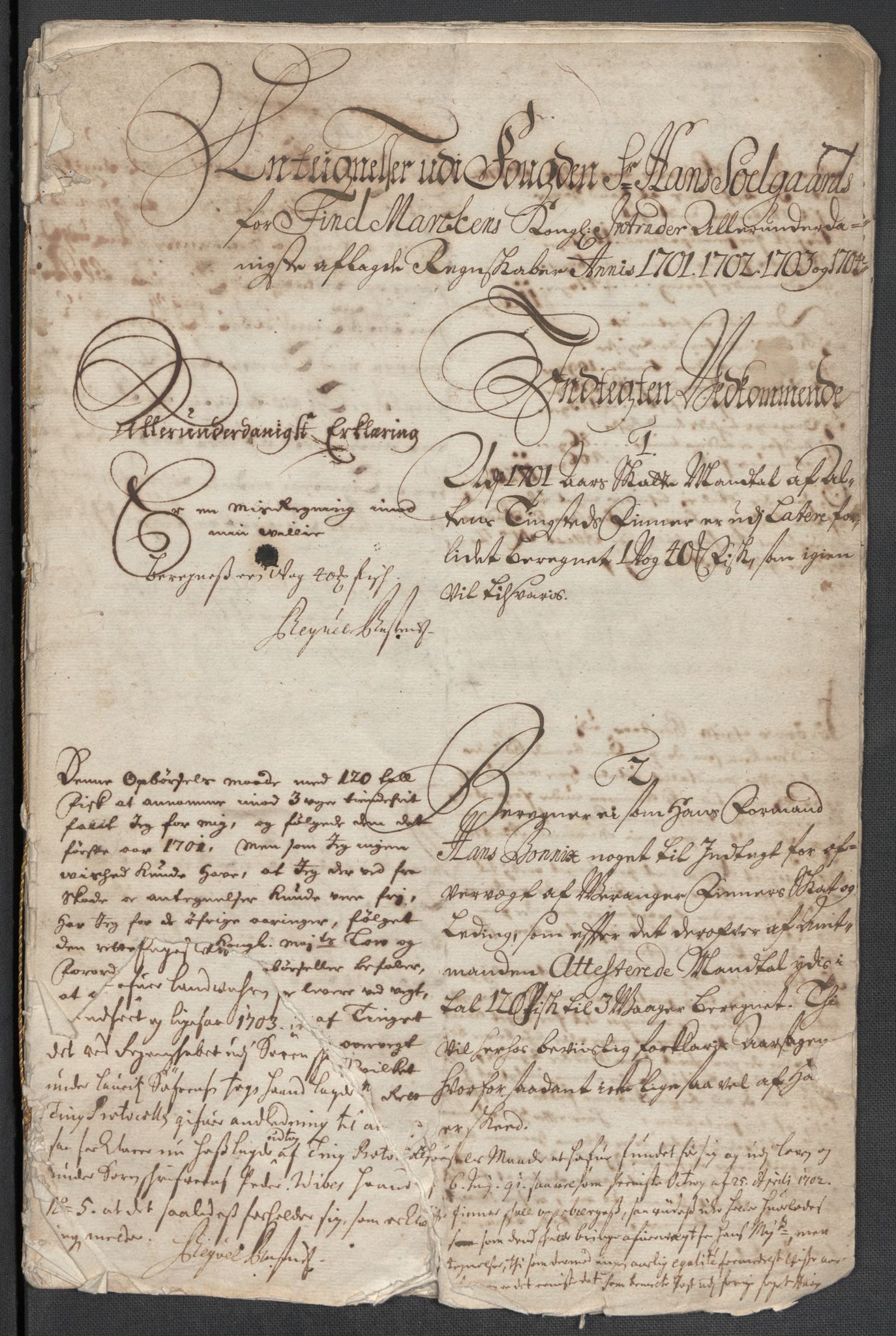 Rentekammeret inntil 1814, Reviderte regnskaper, Fogderegnskap, AV/RA-EA-4092/R69/L4852: Fogderegnskap Finnmark/Vardøhus, 1701-1704, s. 492