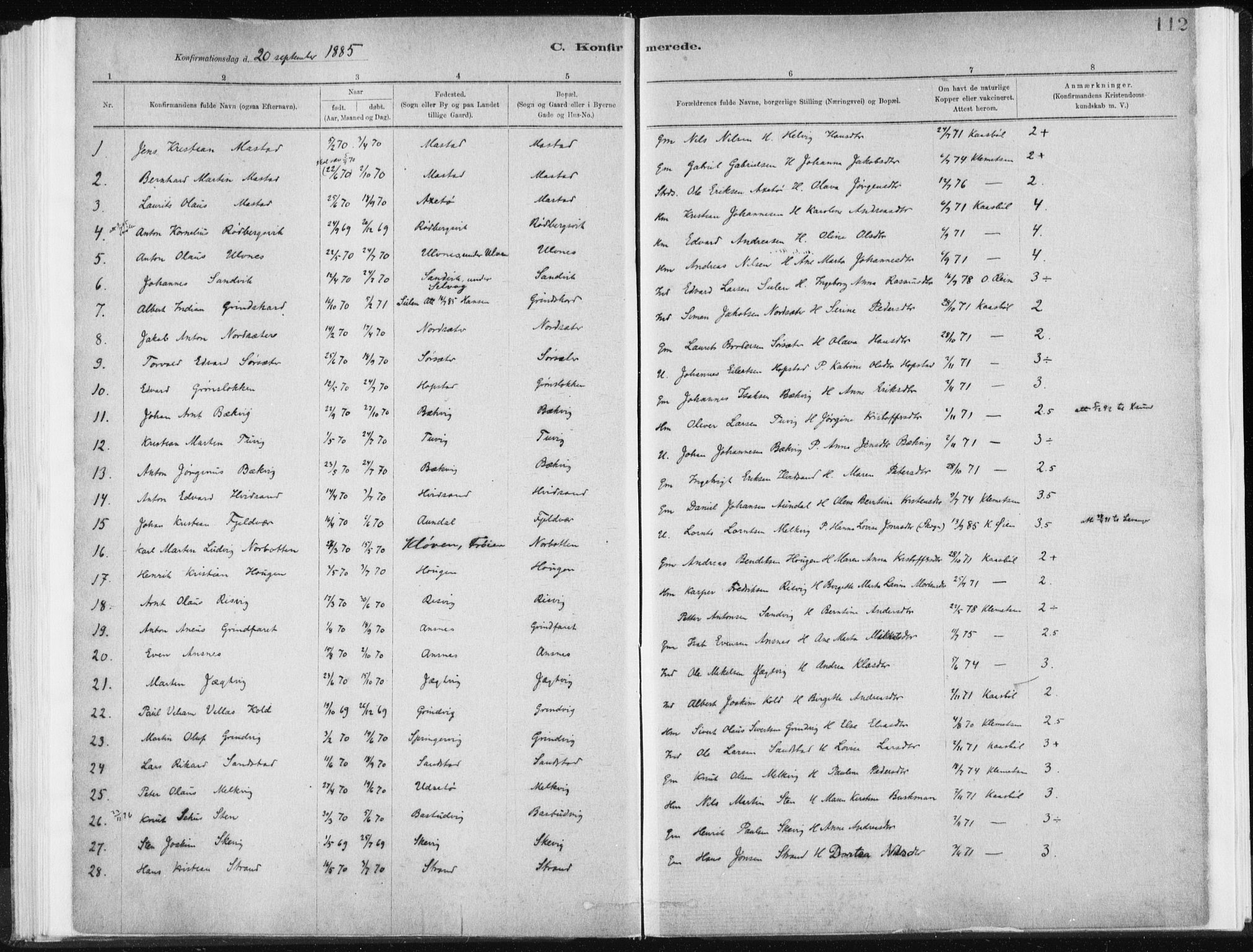 Ministerialprotokoller, klokkerbøker og fødselsregistre - Sør-Trøndelag, SAT/A-1456/637/L0558: Ministerialbok nr. 637A01, 1882-1899, s. 112