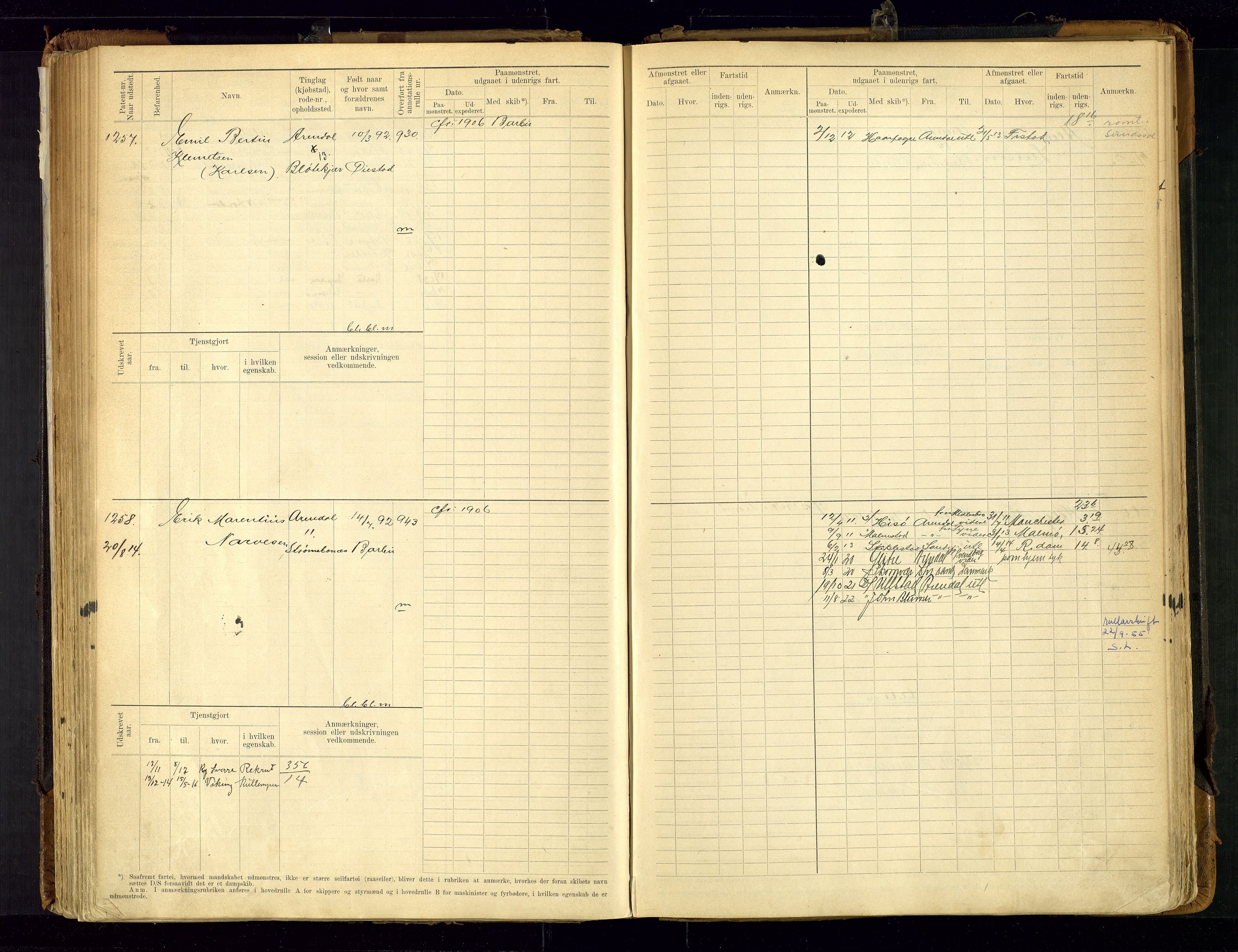 Arendal mønstringskrets, AV/SAK-2031-0012/F/Fb/L0021: Hovedrulle A nr 969-1465, S-19, 1910-1914, s. 149