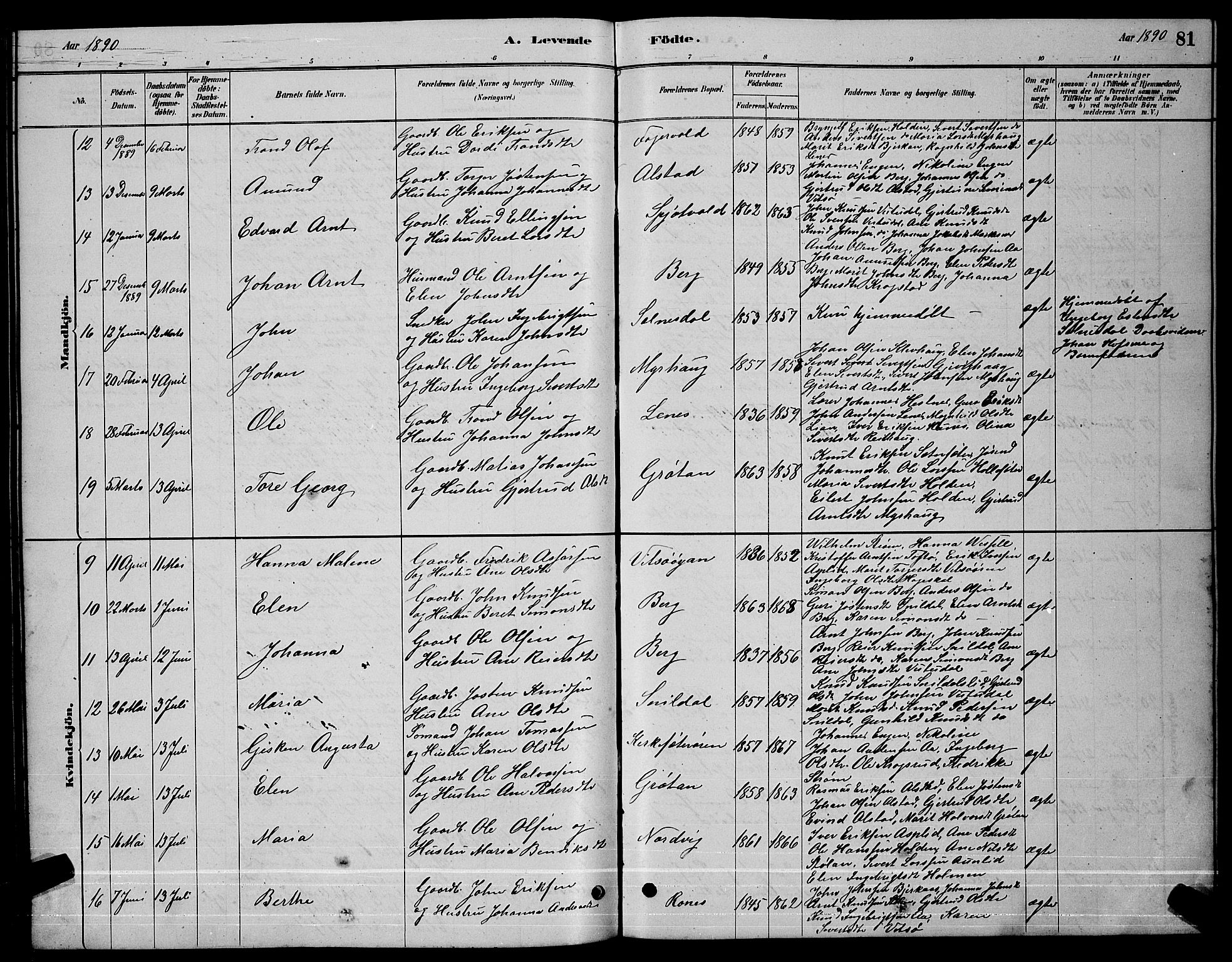 Ministerialprotokoller, klokkerbøker og fødselsregistre - Sør-Trøndelag, SAT/A-1456/630/L0504: Klokkerbok nr. 630C02, 1879-1898, s. 81