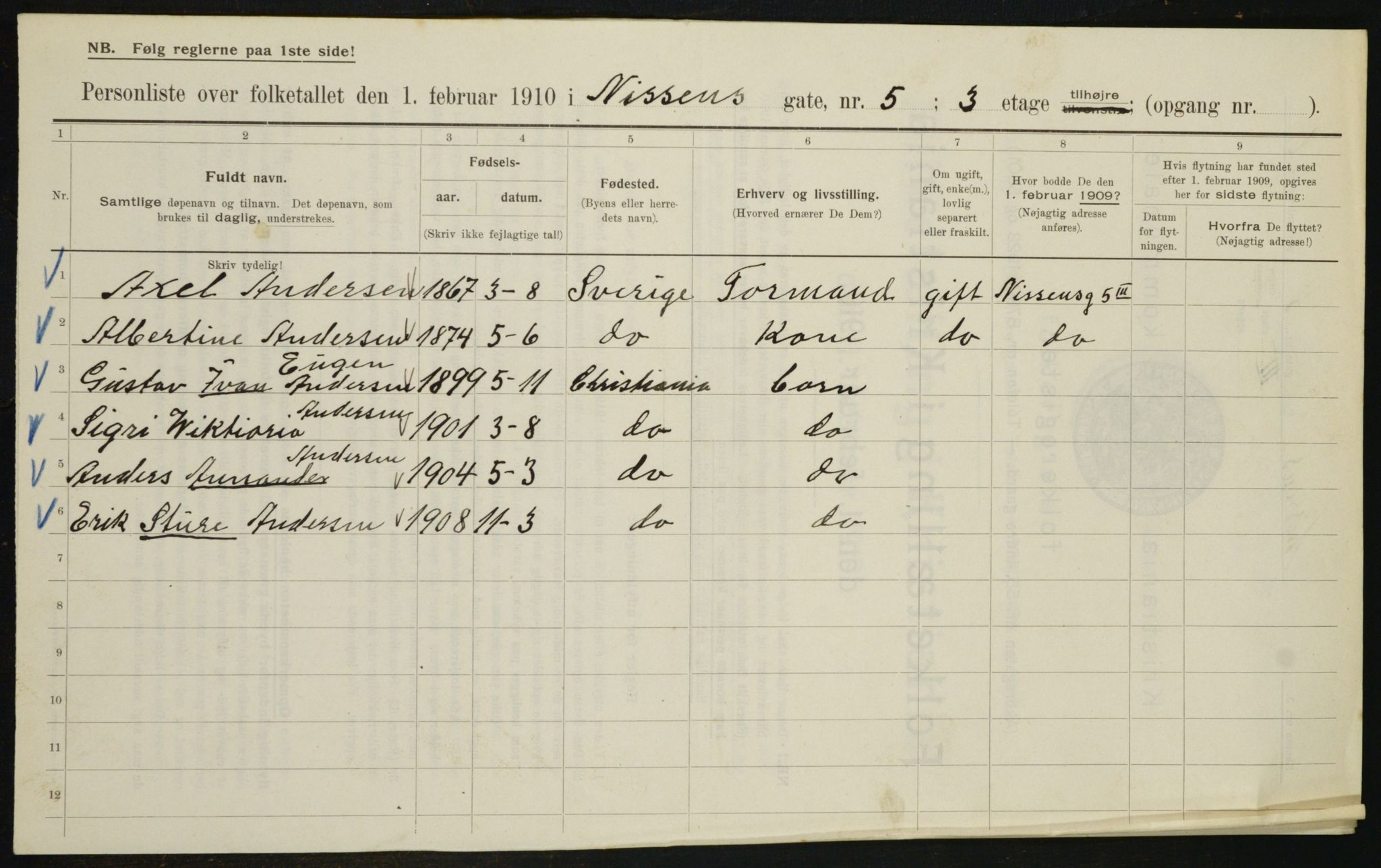 OBA, Kommunal folketelling 1.2.1910 for Kristiania, 1910, s. 68752