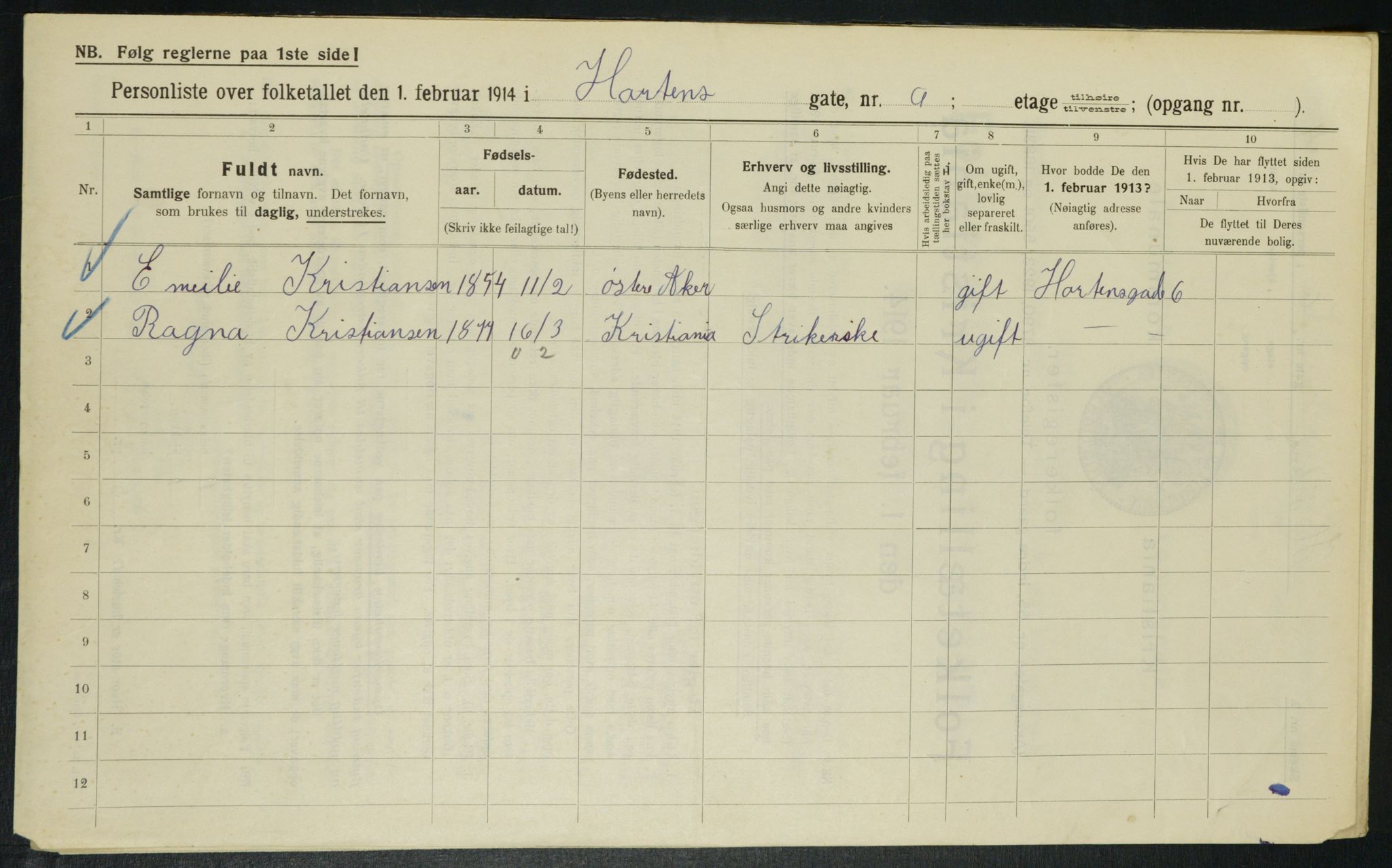 OBA, Kommunal folketelling 1.2.1914 for Kristiania, 1914, s. 41482