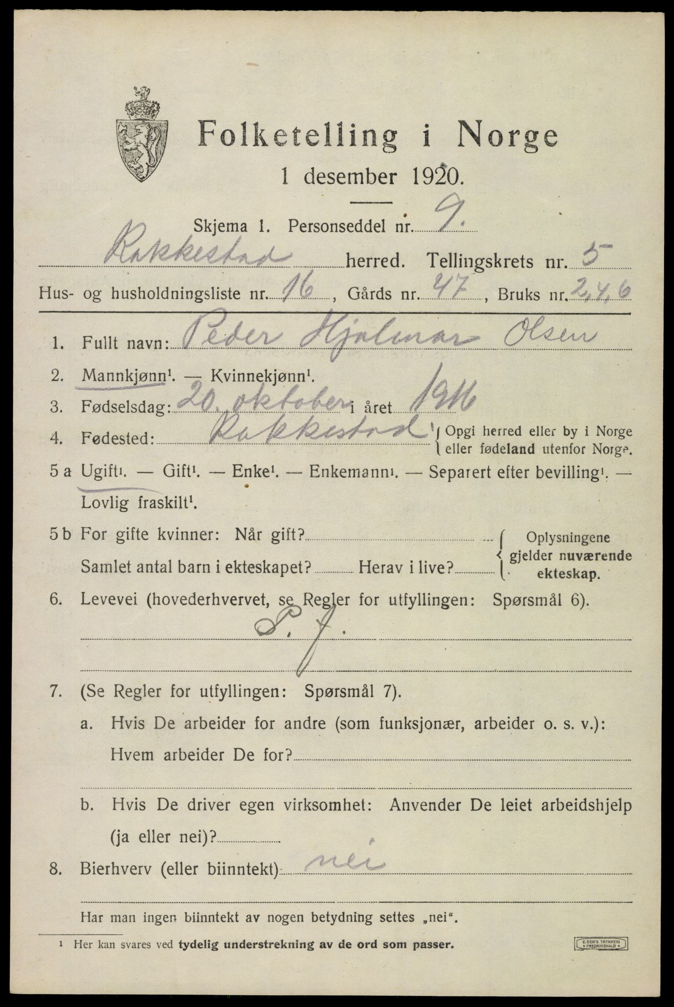 SAO, Folketelling 1920 for 0128 Rakkestad herred, 1920, s. 6141