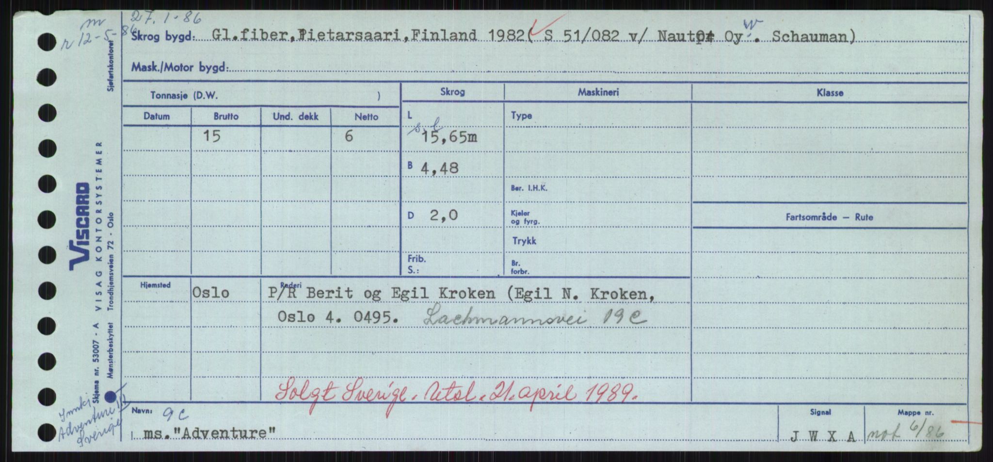 Sjøfartsdirektoratet med forløpere, Skipsmålingen, RA/S-1627/H/Hd/L0001: Fartøy, A-Anv, s. 103