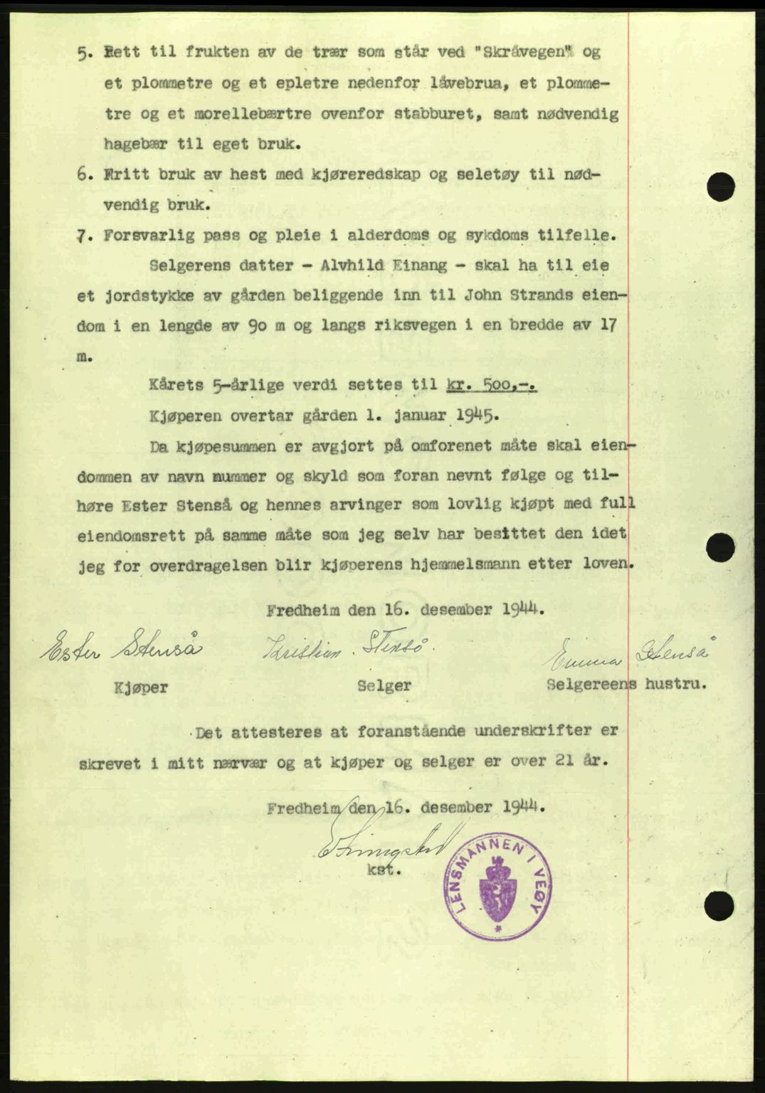 Romsdal sorenskriveri, AV/SAT-A-4149/1/2/2C: Pantebok nr. A17, 1944-1945, Dagboknr: 1807/1944