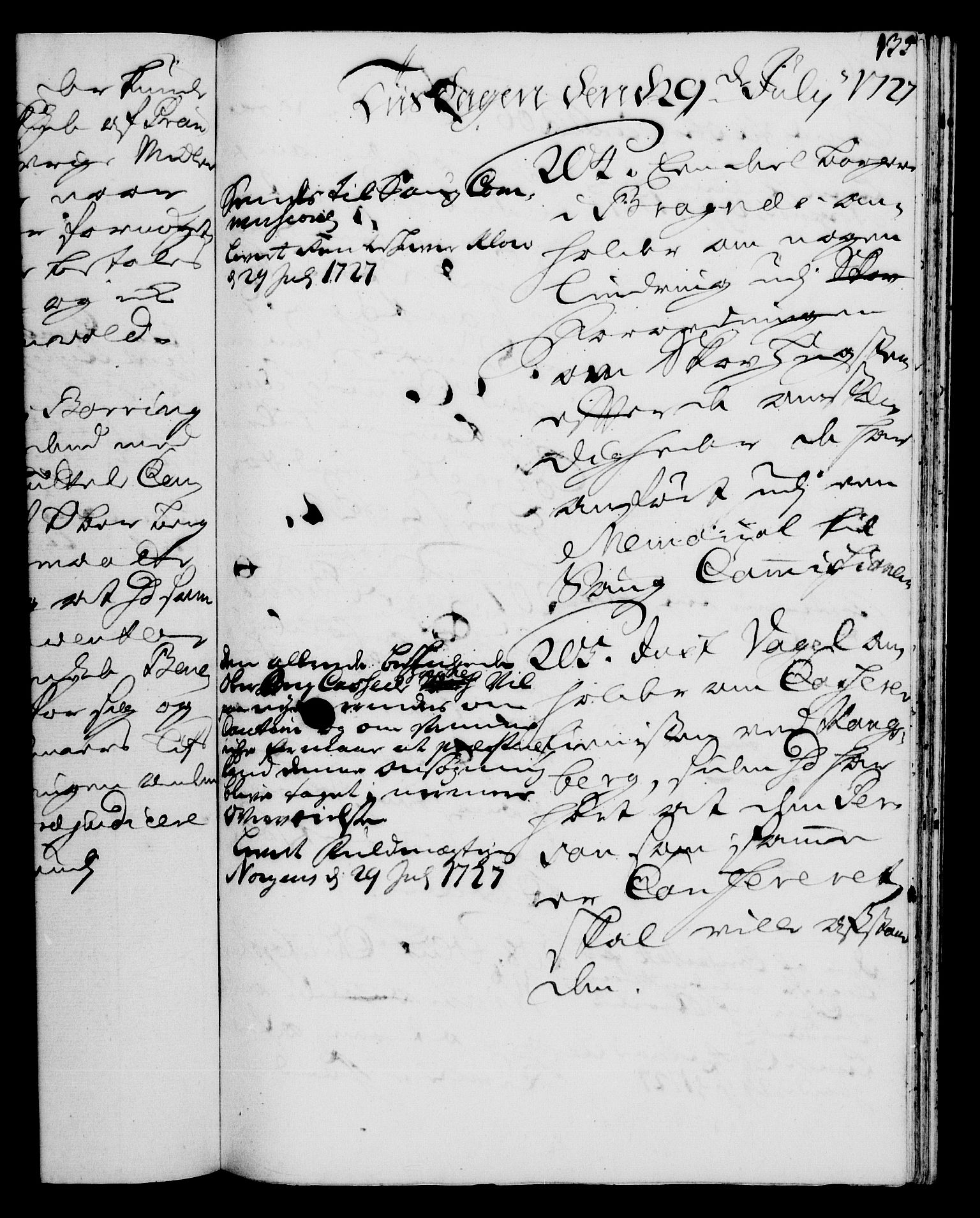 Rentekammeret, Kammerkanselliet, AV/RA-EA-3111/G/Gh/Gha/L0009: Norsk ekstraktmemorialprotokoll (merket RK 53.54), 1726-1728, s. 135
