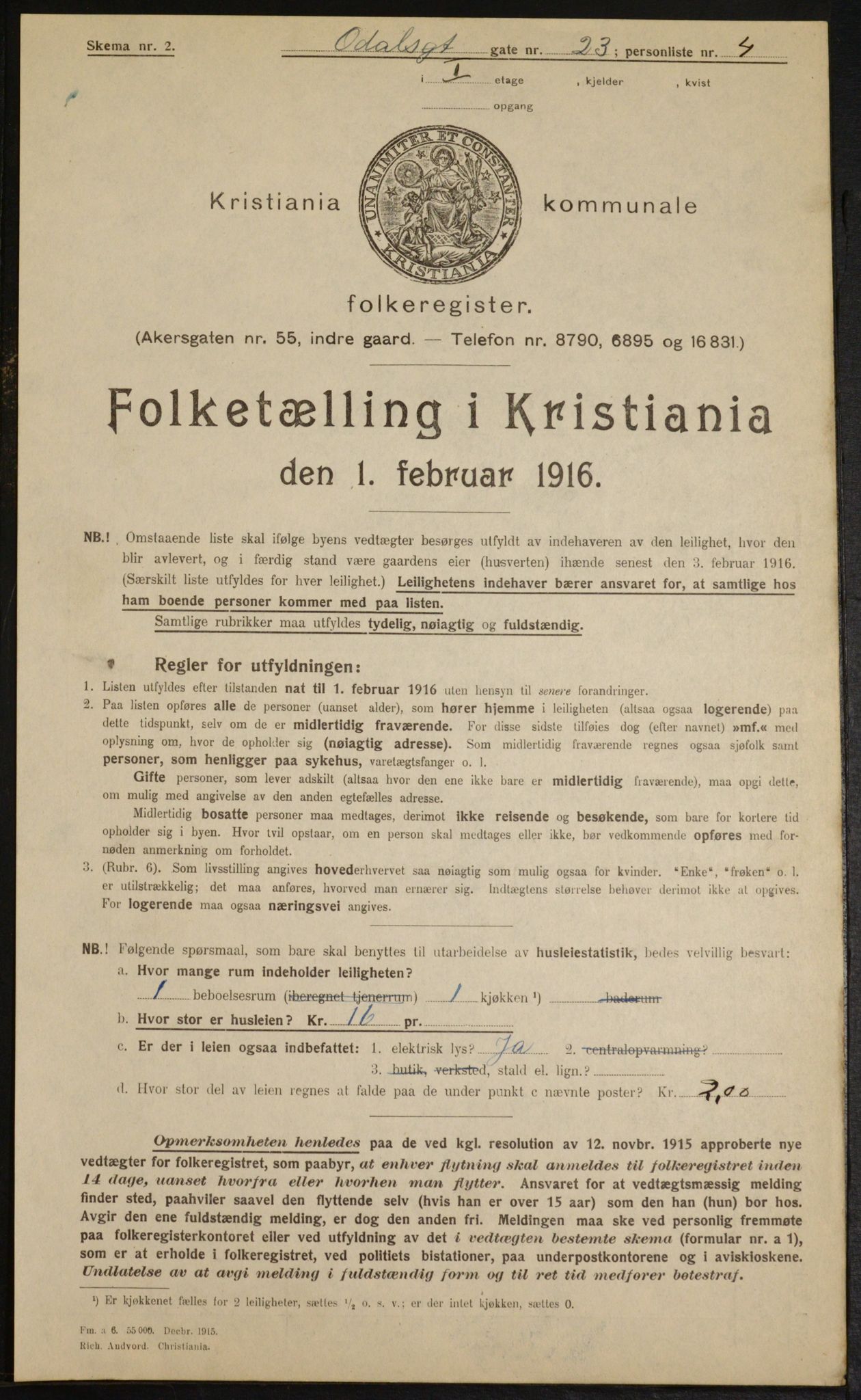 OBA, Kommunal folketelling 1.2.1916 for Kristiania, 1916, s. 76227