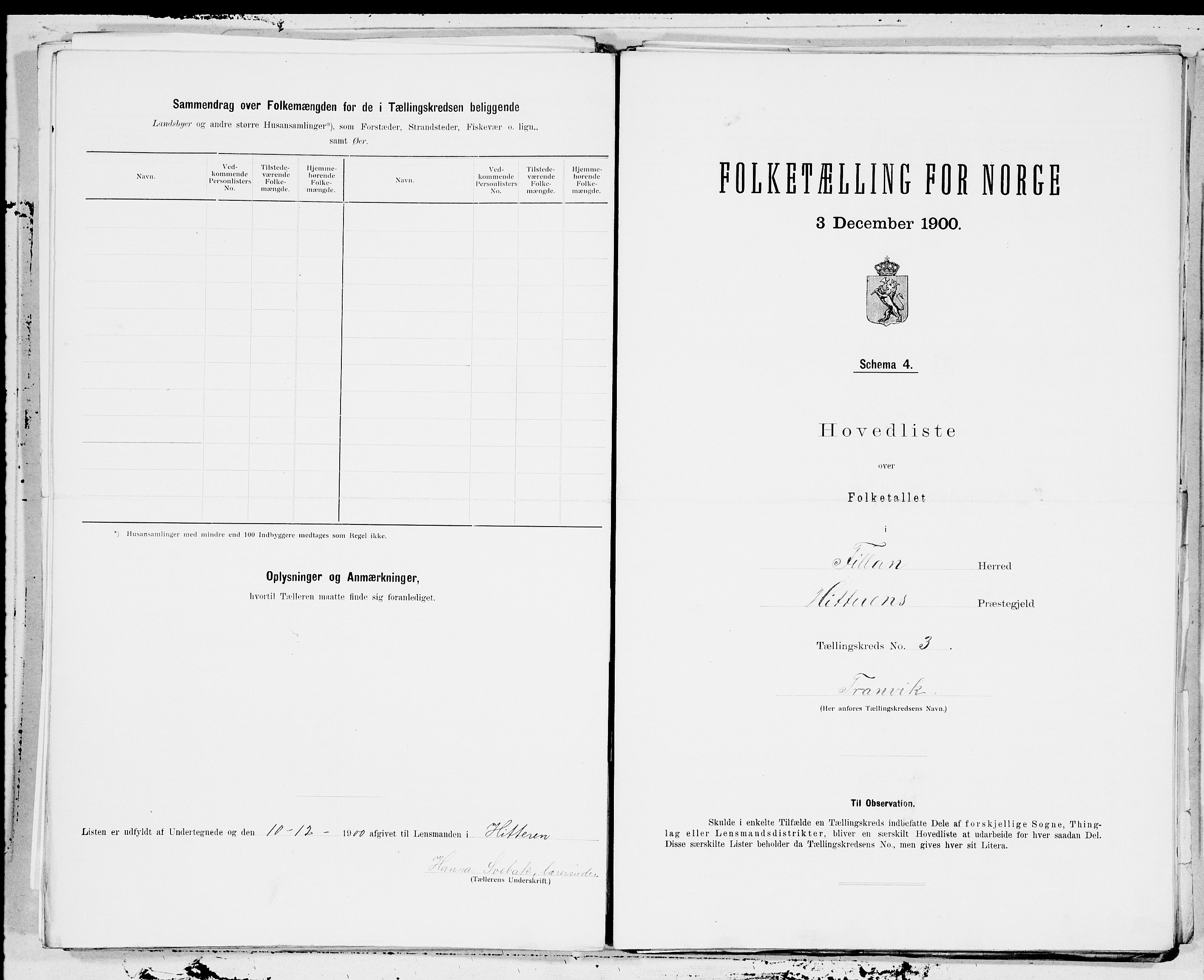 SAT, Folketelling 1900 for 1616 Fillan herred, 1900, s. 6