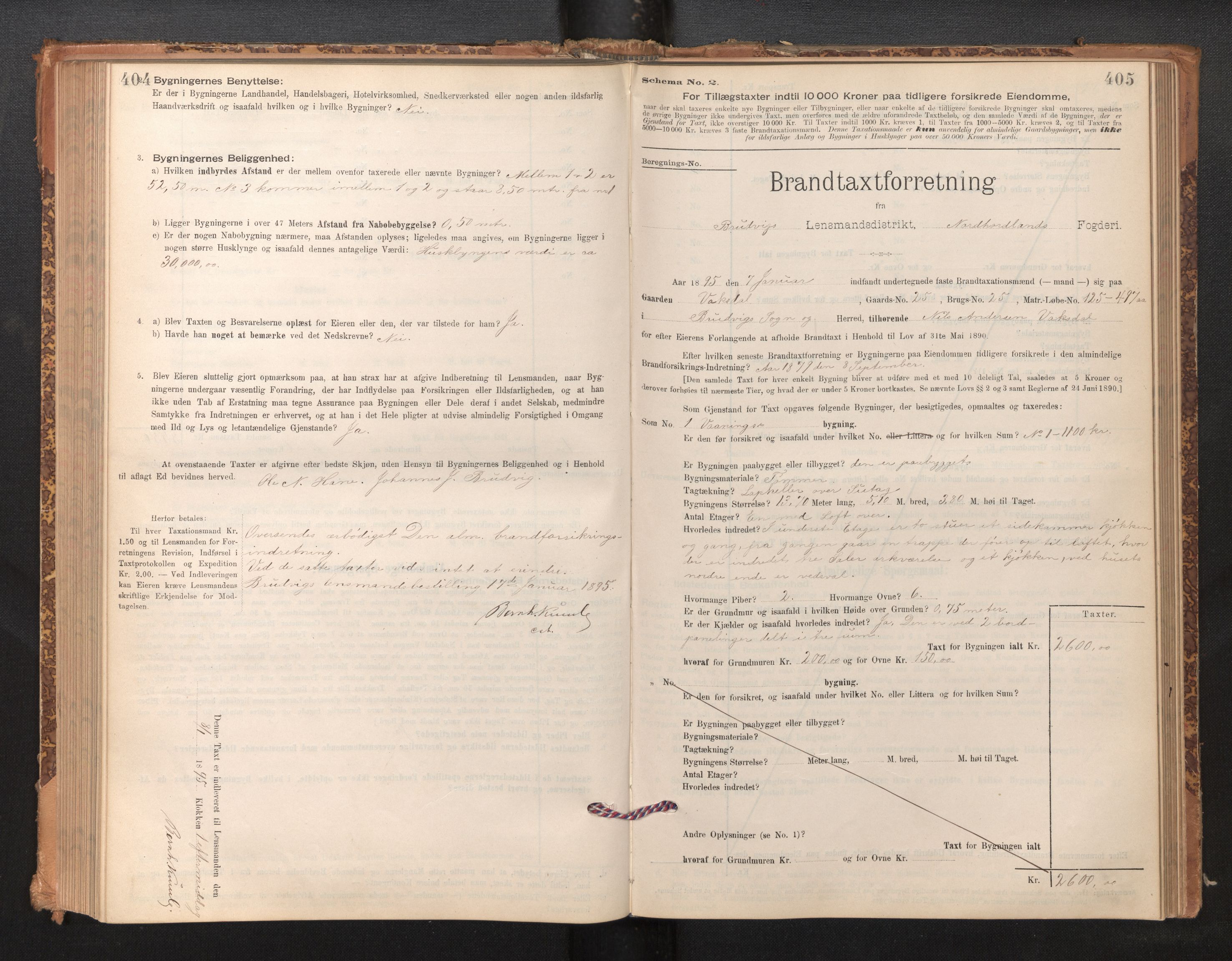 Lensmannen i Bruvik, SAB/A-31301/0012/L0006: Branntakstprotokoll, skjematakst, 1894-1906, s. 404-405