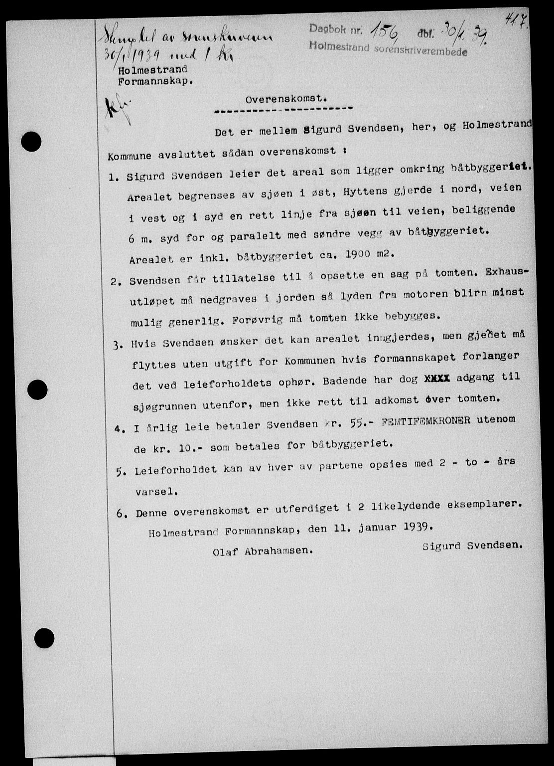 Holmestrand sorenskriveri, SAKO/A-67/G/Ga/Gaa/L0050: Pantebok nr. A-50, 1938-1939, Dagboknr: 156/1939