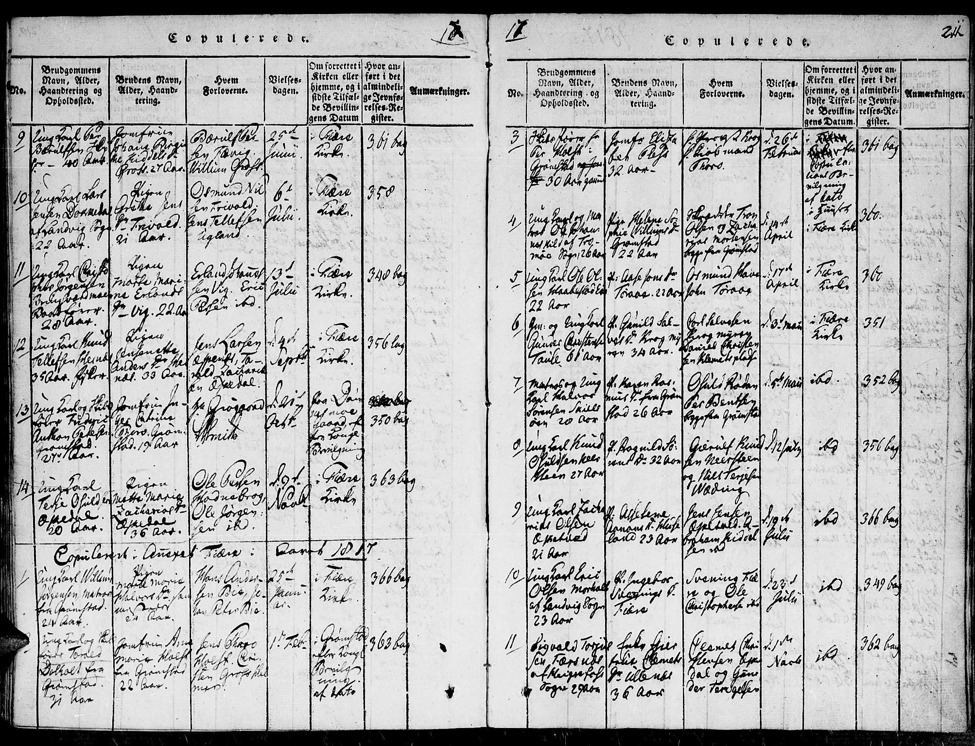 Fjære sokneprestkontor, AV/SAK-1111-0011/F/Fa/L0001: Ministerialbok nr. A 1 /1, 1816-1826, s. 211