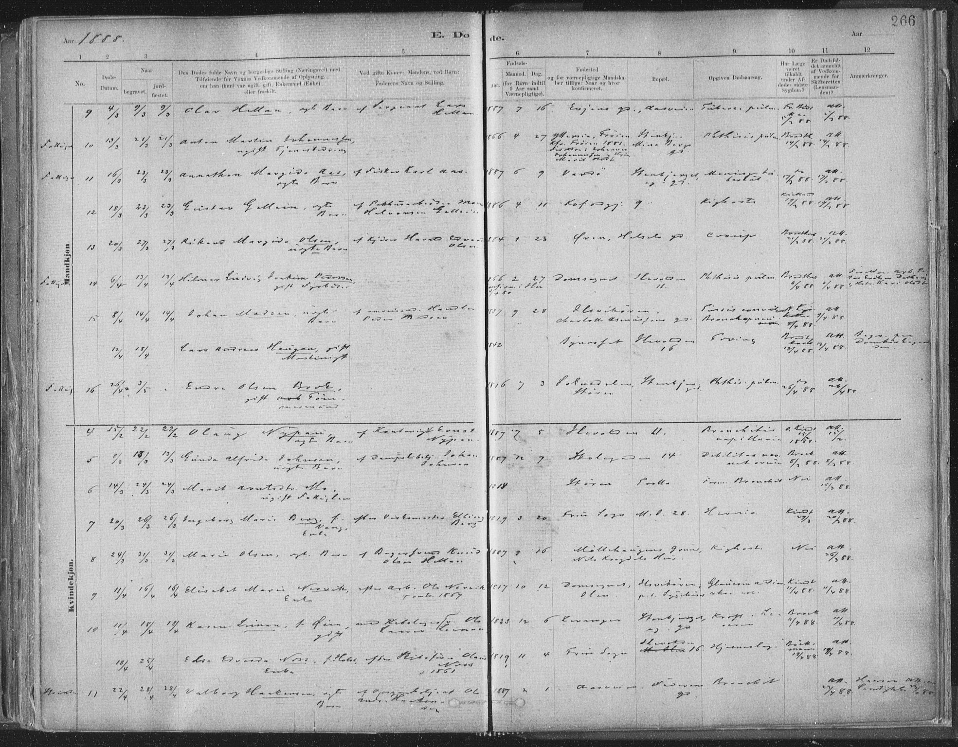 Ministerialprotokoller, klokkerbøker og fødselsregistre - Sør-Trøndelag, SAT/A-1456/603/L0162: Ministerialbok nr. 603A01, 1879-1895, s. 266