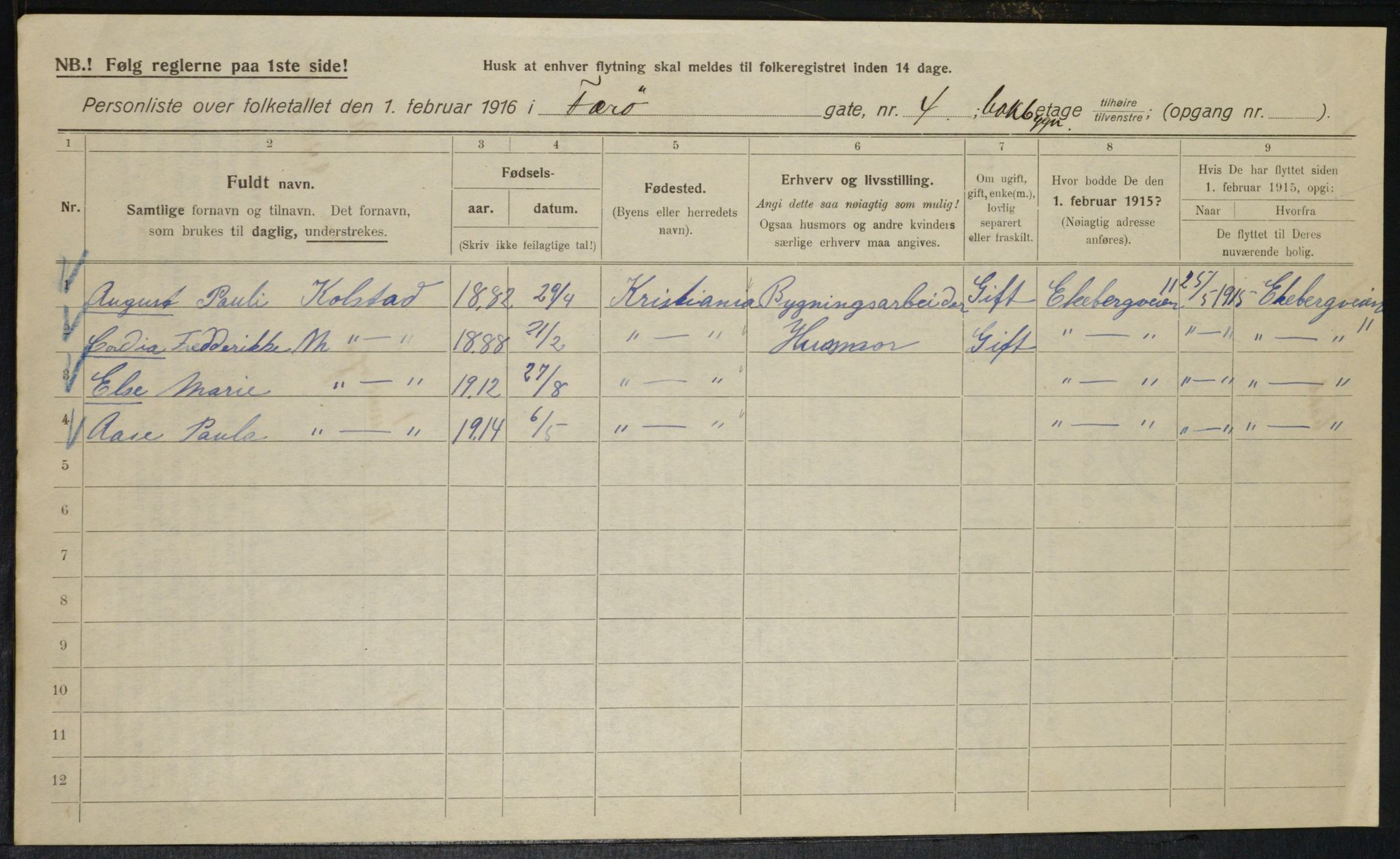 OBA, Kommunal folketelling 1.2.1916 for Kristiania, 1916, s. 29069