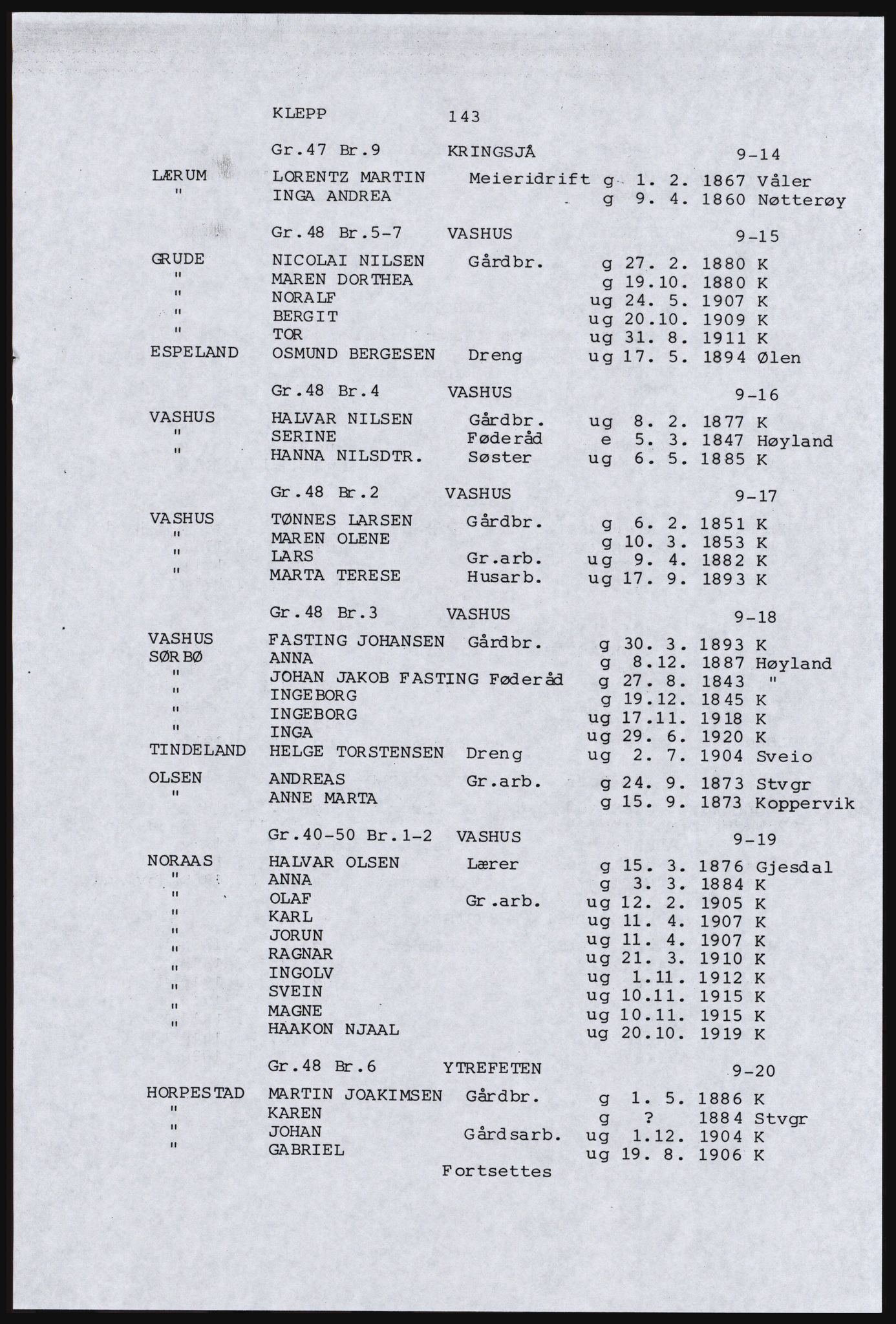 SAST, Avskrift av folketellingen 1920 for en del av Jæren, 1920, s. 151