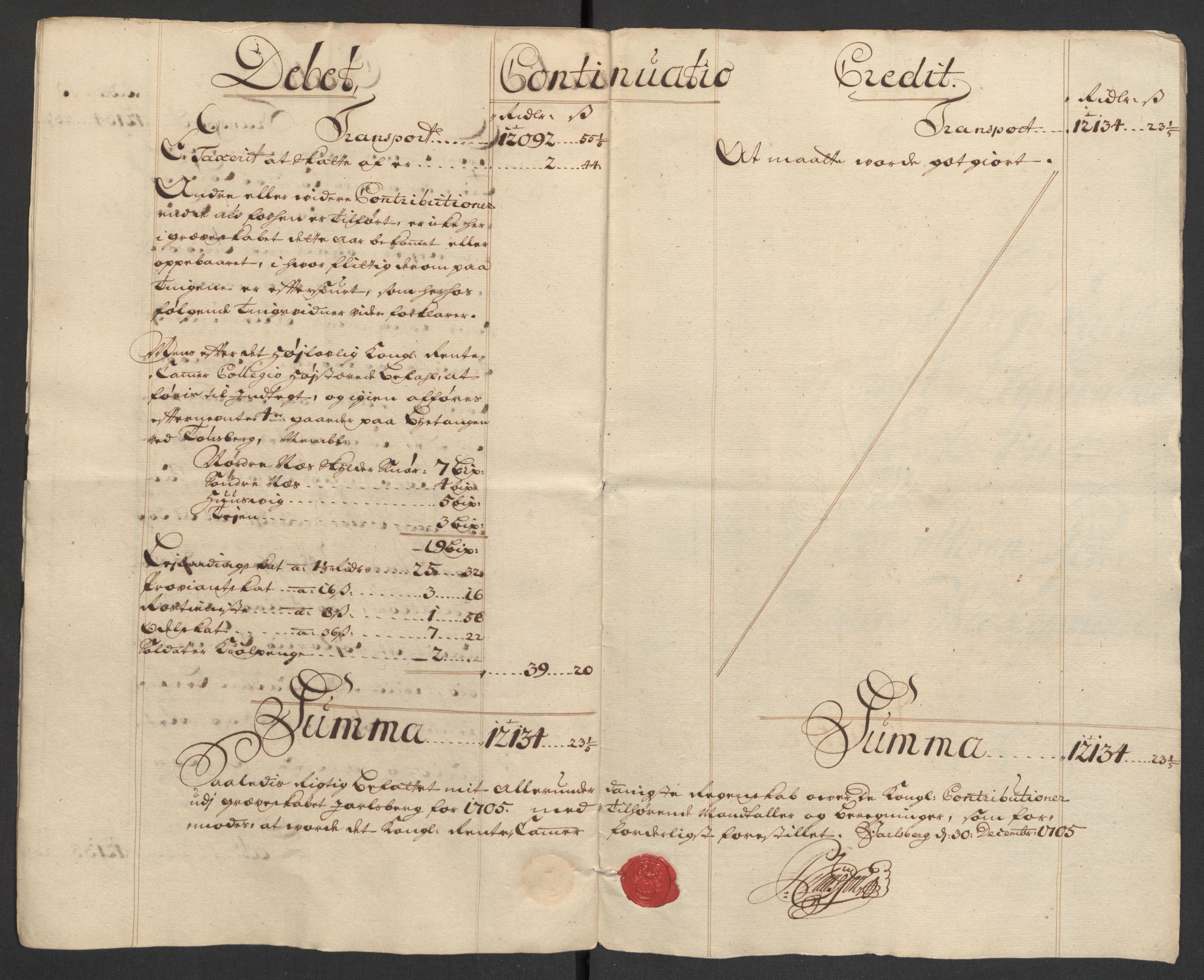 Rentekammeret inntil 1814, Reviderte regnskaper, Fogderegnskap, RA/EA-4092/R32/L1871: Fogderegnskap Jarlsberg grevskap, 1703-1705, s. 401