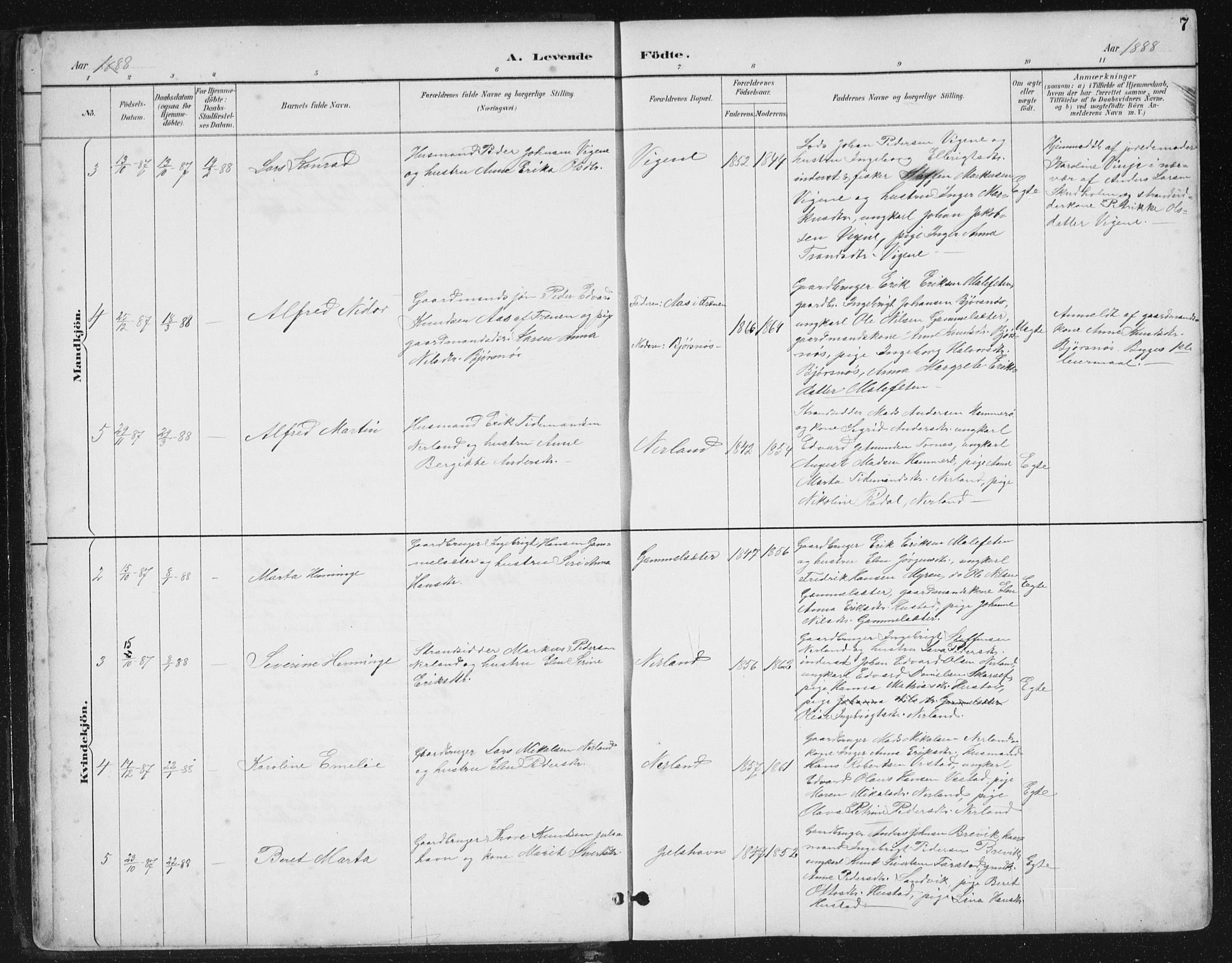 Ministerialprotokoller, klokkerbøker og fødselsregistre - Møre og Romsdal, AV/SAT-A-1454/567/L0783: Klokkerbok nr. 567C03, 1887-1903, s. 7