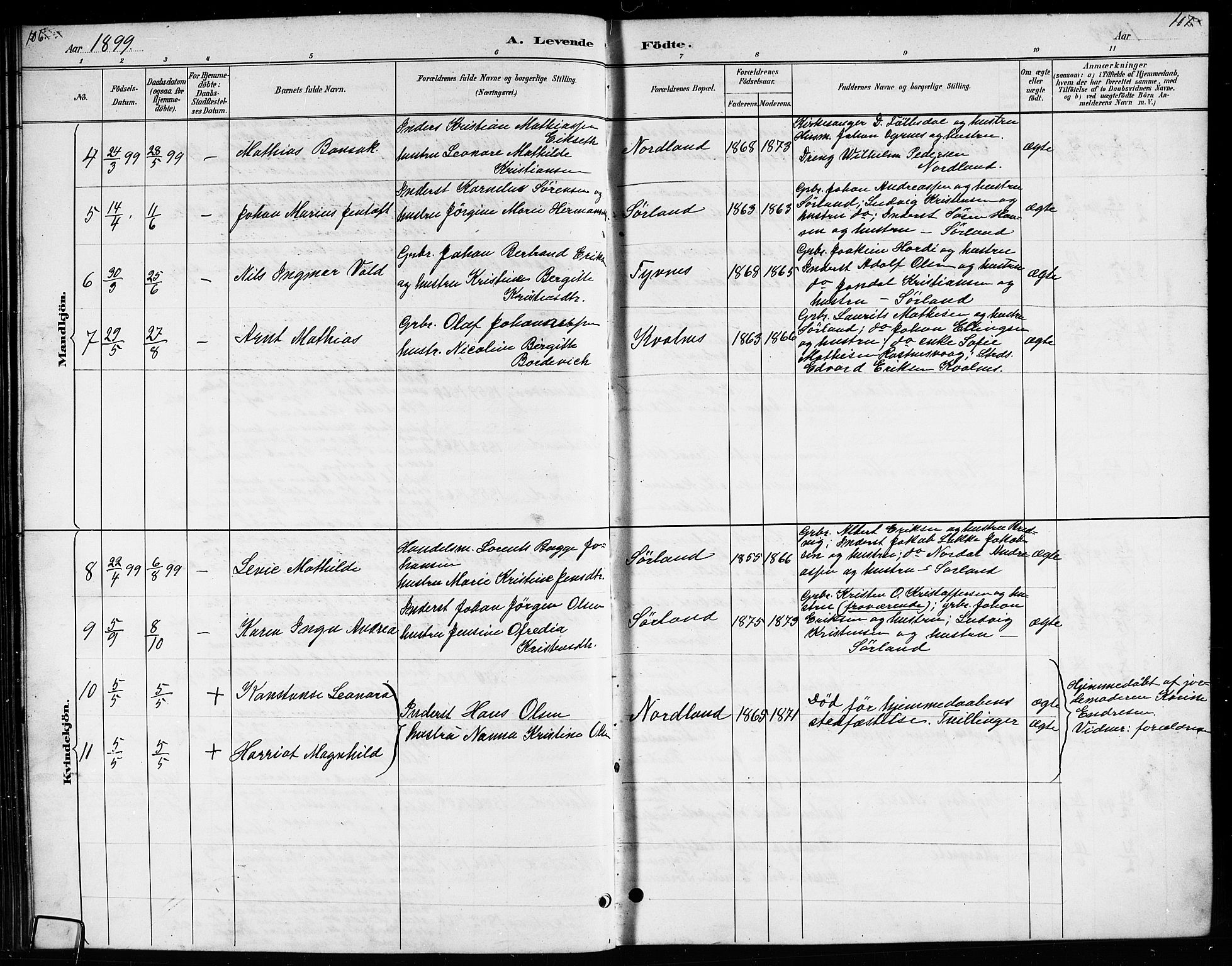 Ministerialprotokoller, klokkerbøker og fødselsregistre - Nordland, SAT/A-1459/807/L0123: Klokkerbok nr. 807C01, 1884-1910, s. 106-107