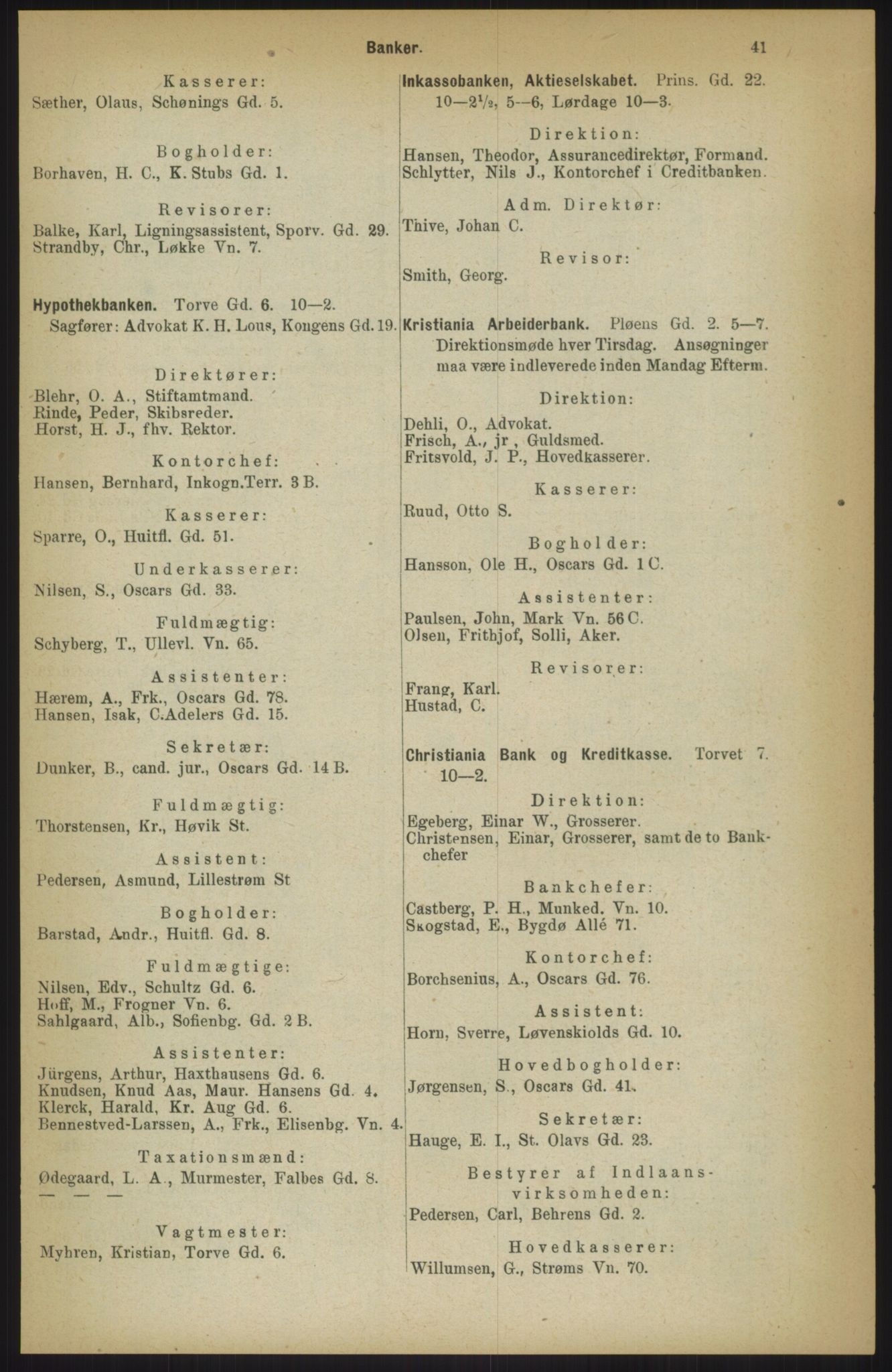 Kristiania/Oslo adressebok, PUBL/-, 1911, s. 41