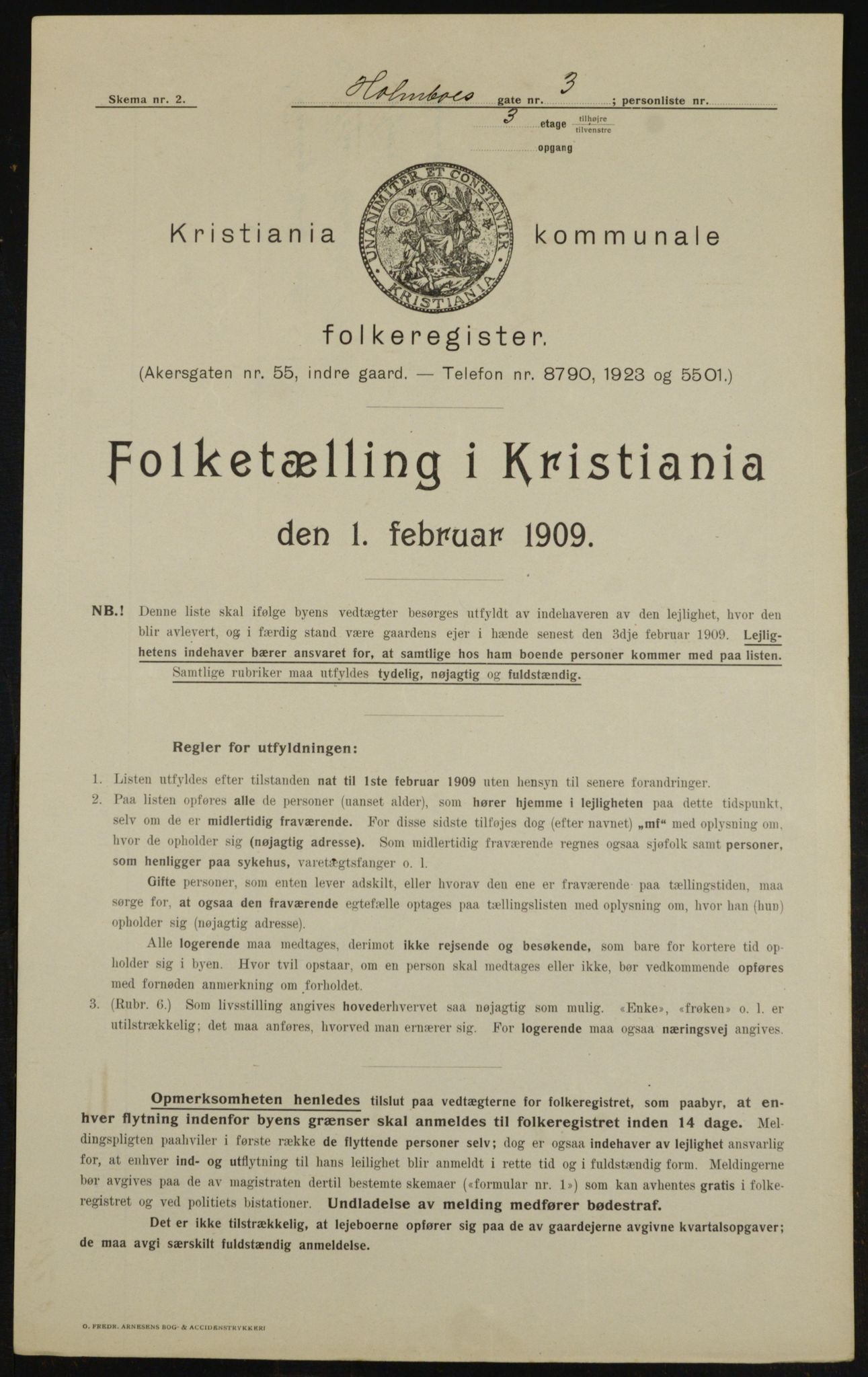 OBA, Kommunal folketelling 1.2.1909 for Kristiania kjøpstad, 1909, s. 36980