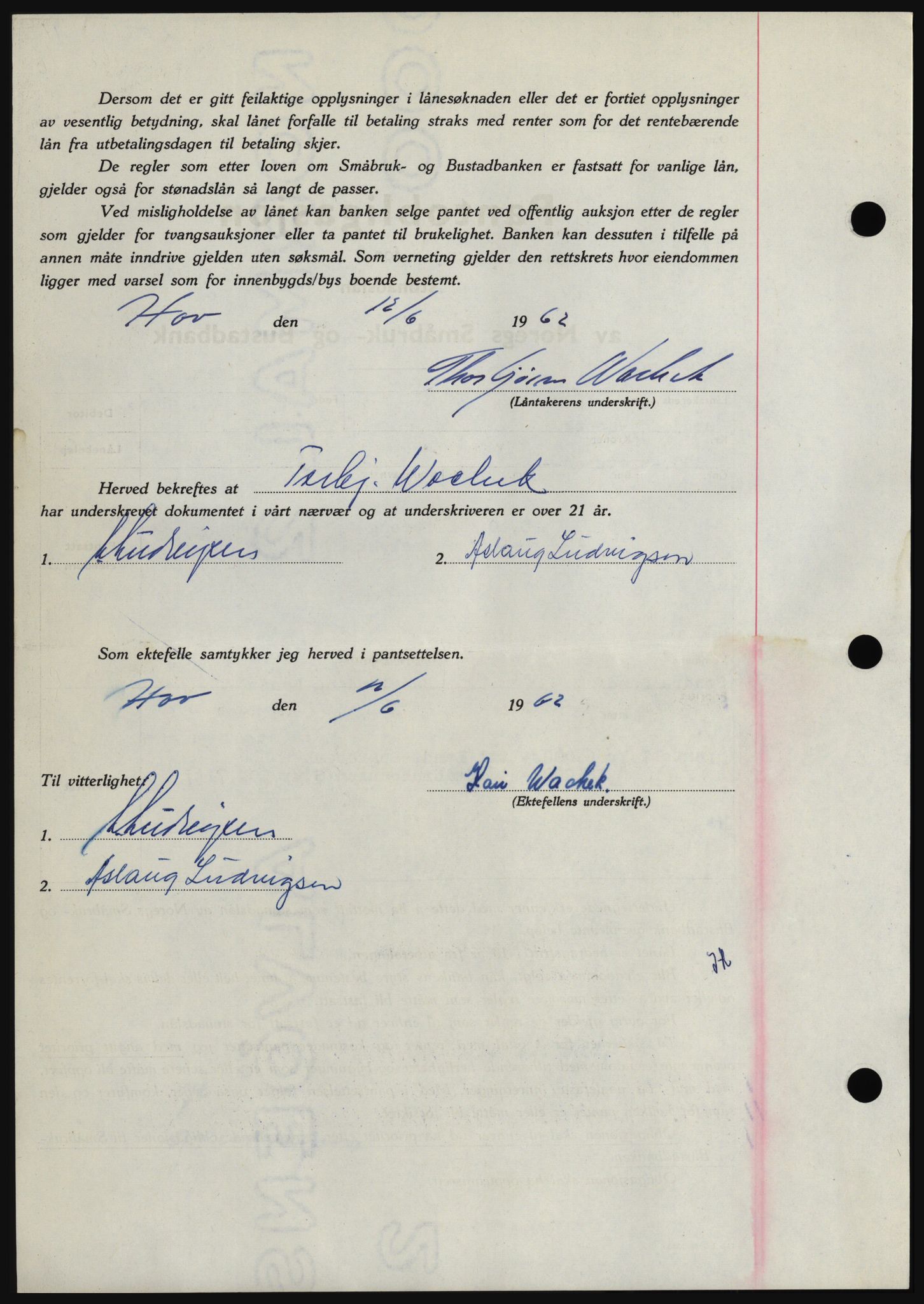 Hadeland og Land tingrett, AV/SAH-TING-010/H/Hb/Hbc/L0048: Pantebok nr. B48, 1962-1962, Dagboknr: 2001/1962