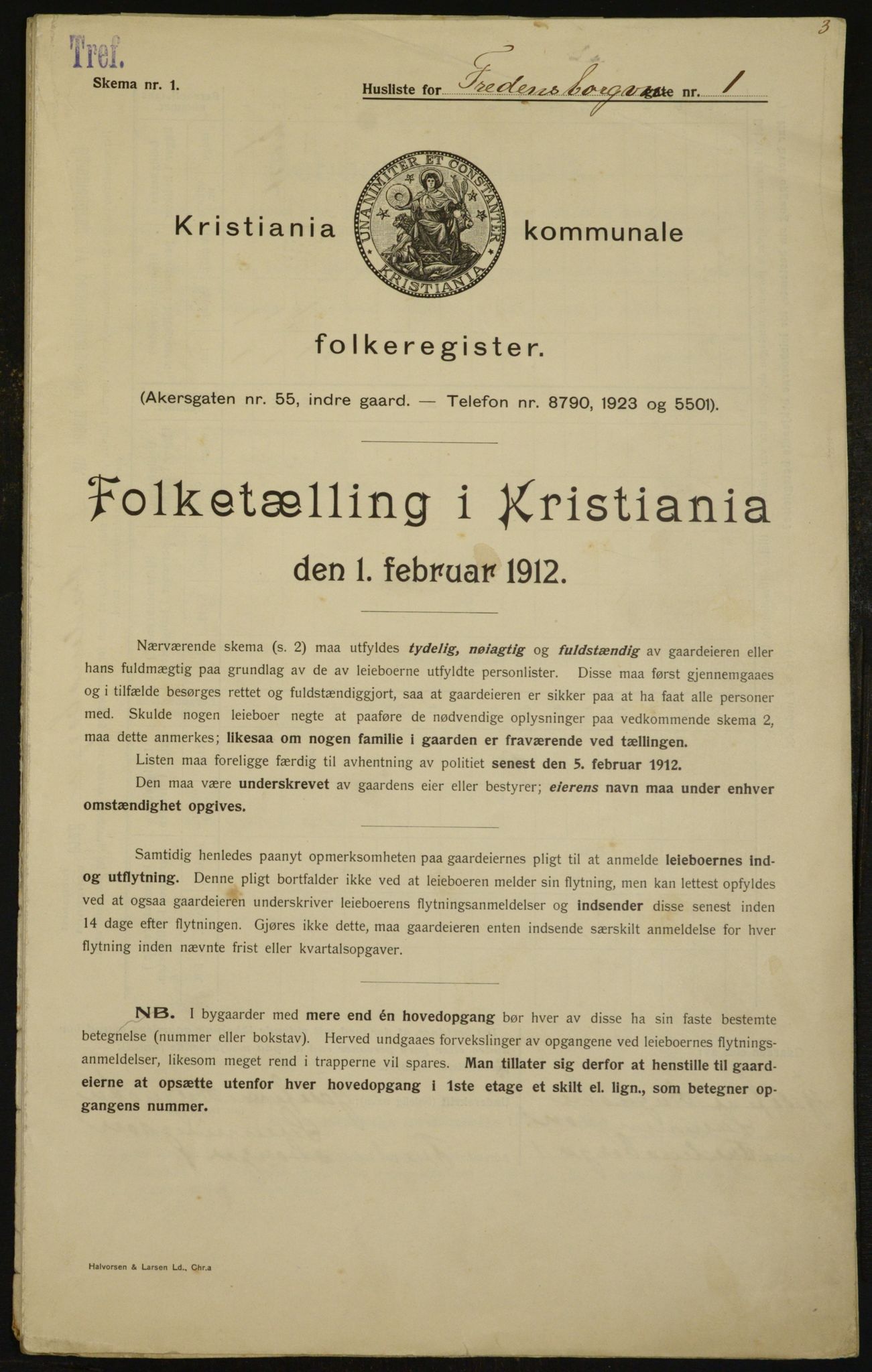 OBA, Kommunal folketelling 1.2.1912 for Kristiania, 1912, s. 25521