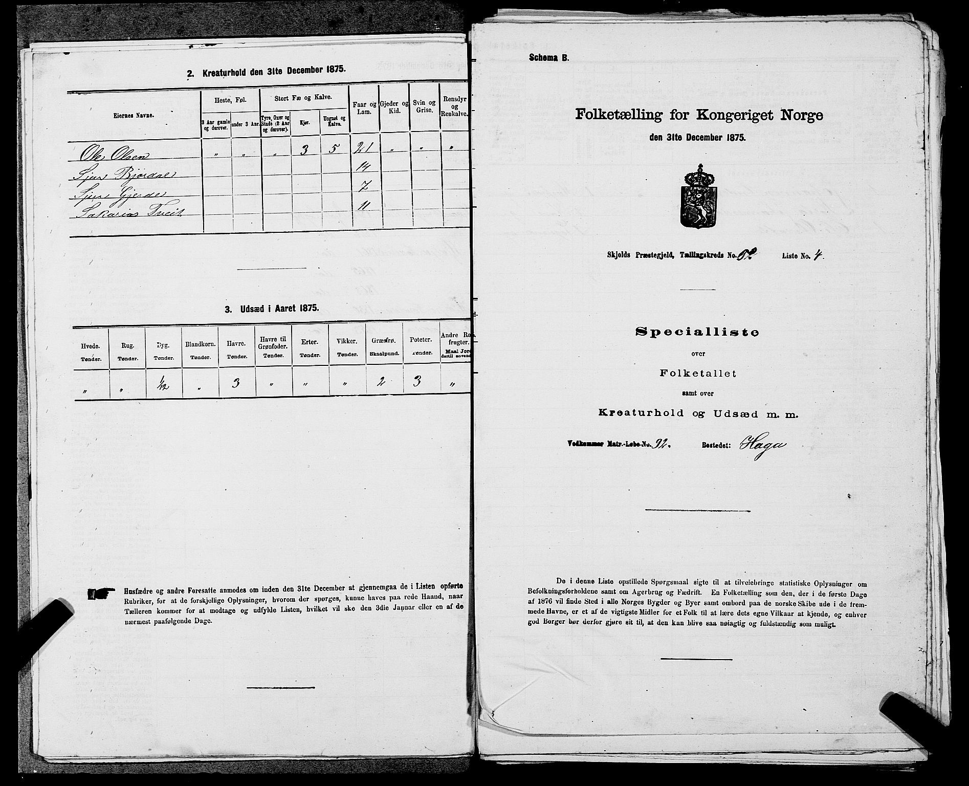 SAST, Folketelling 1875 for 1154P Skjold prestegjeld, 1875, s. 391