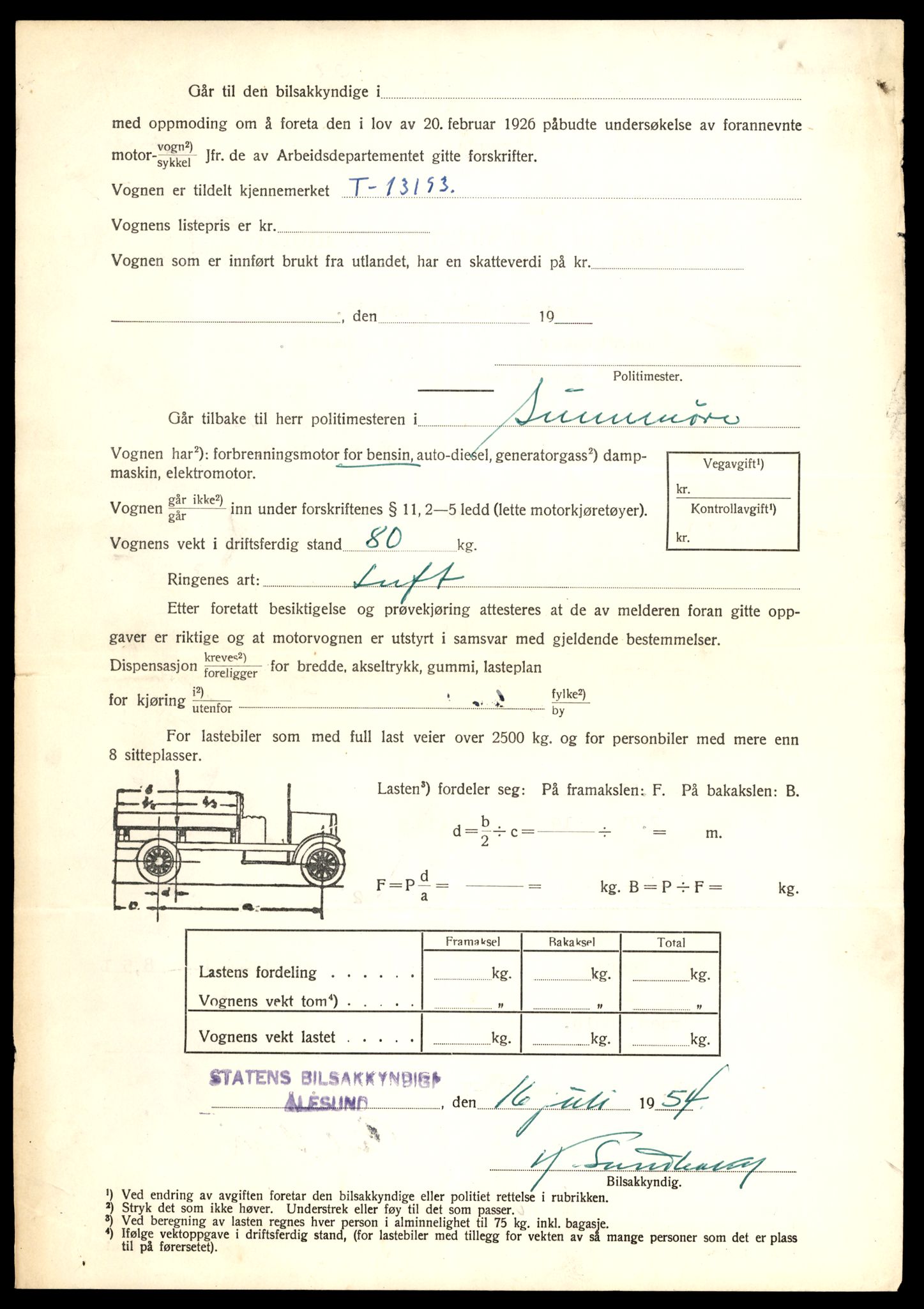 Møre og Romsdal vegkontor - Ålesund trafikkstasjon, AV/SAT-A-4099/F/Fe/L0038: Registreringskort for kjøretøy T 13180 - T 13360, 1927-1998, s. 222