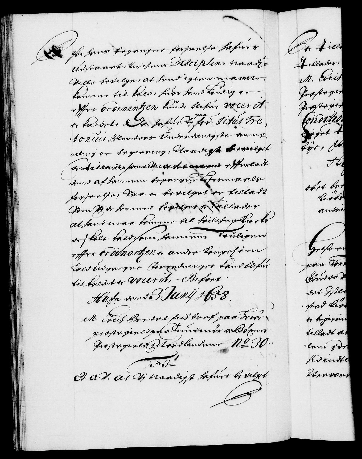 Danske Kanselli 1572-1799, RA/EA-3023/F/Fc/Fca/Fcaa/L0009: Norske registre (mikrofilm), 1657-1660, s. 99b