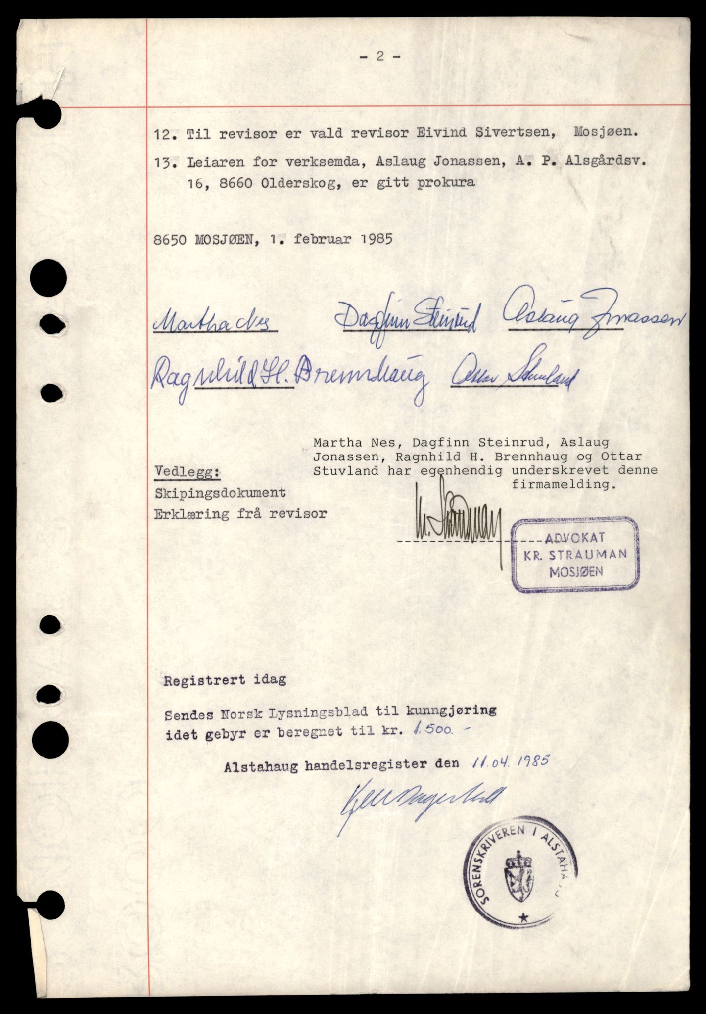 Alstahaug sorenskriveri, AV/SAT-A-1009/2/J/Jc/Jca/L0004: Aksjeselskap, K-Å, 1944-1990, s. 5