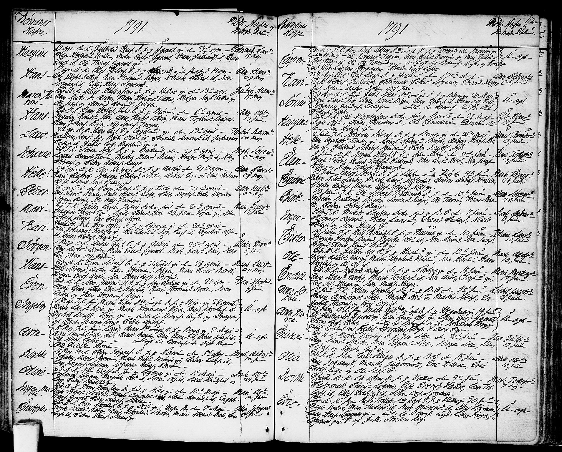 Asker prestekontor Kirkebøker, AV/SAO-A-10256a/F/Fa/L0003: Ministerialbok nr. I 3, 1767-1807, s. 112