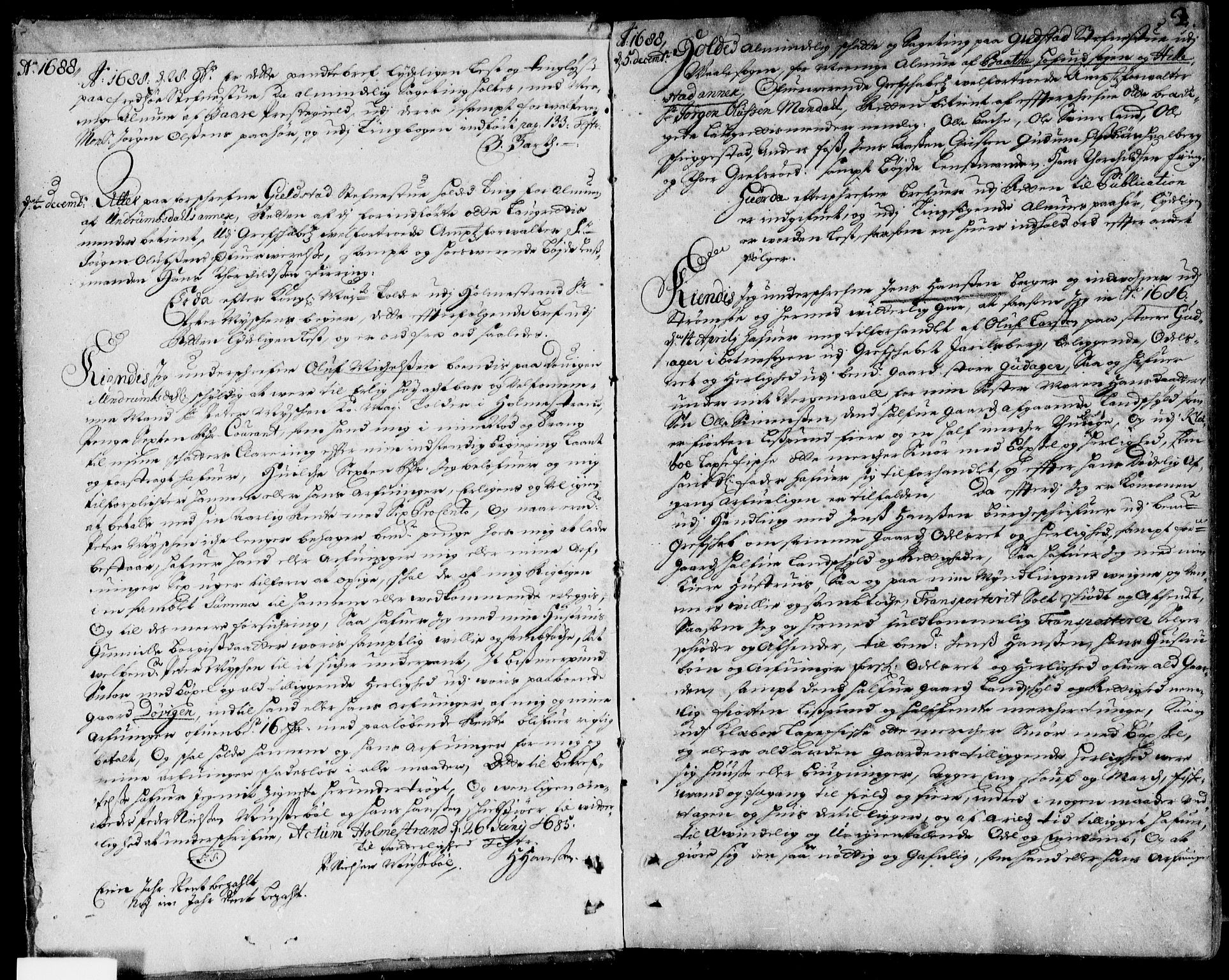 Nordre Jarlsberg sorenskriveri, SAKO/A-80/G/Ga/Gaa/L0001: Pantebok nr. 1, 1688-1699, s. 2
