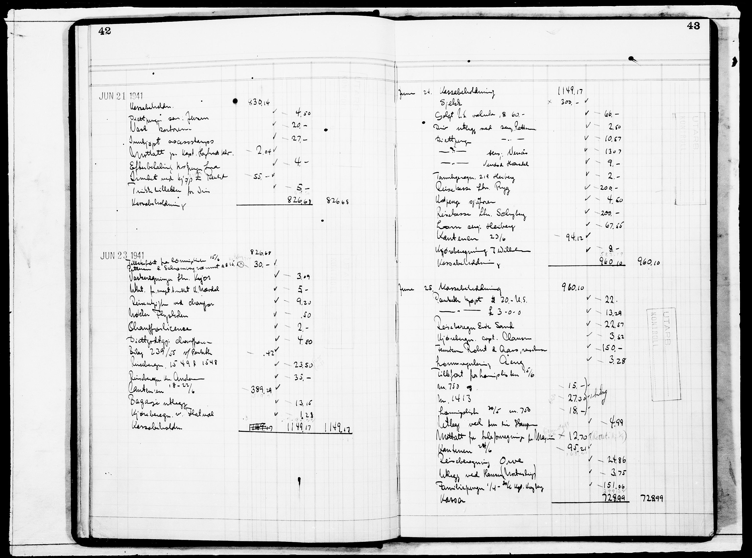 Forsvaret, Flyvåpnenes treningsleir 1940-1945, AV/RA-RAFA-3974/V/L0018: Regnskaper.  Se "Index" for detaljert oversikt over innholdet., 1940-1945