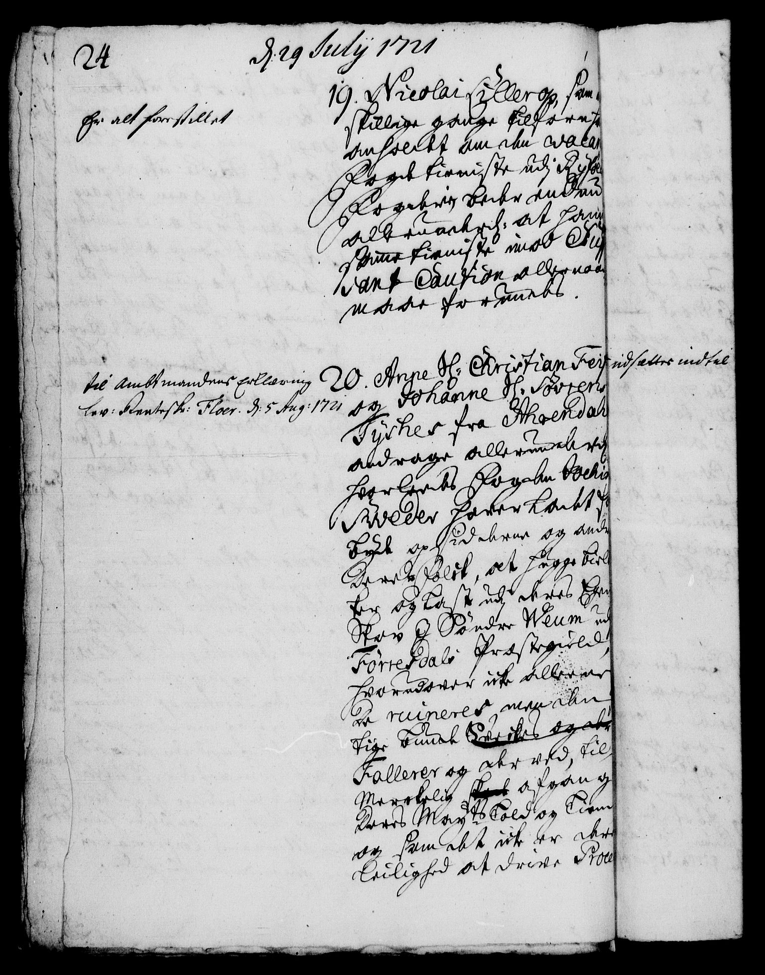 Rentekammeret, Kammerkanselliet, AV/RA-EA-3111/G/Gh/Gha/L0005: Norsk ekstraktmemorialprotokoll (merket RK 53.50), 1721-1723, s. 24