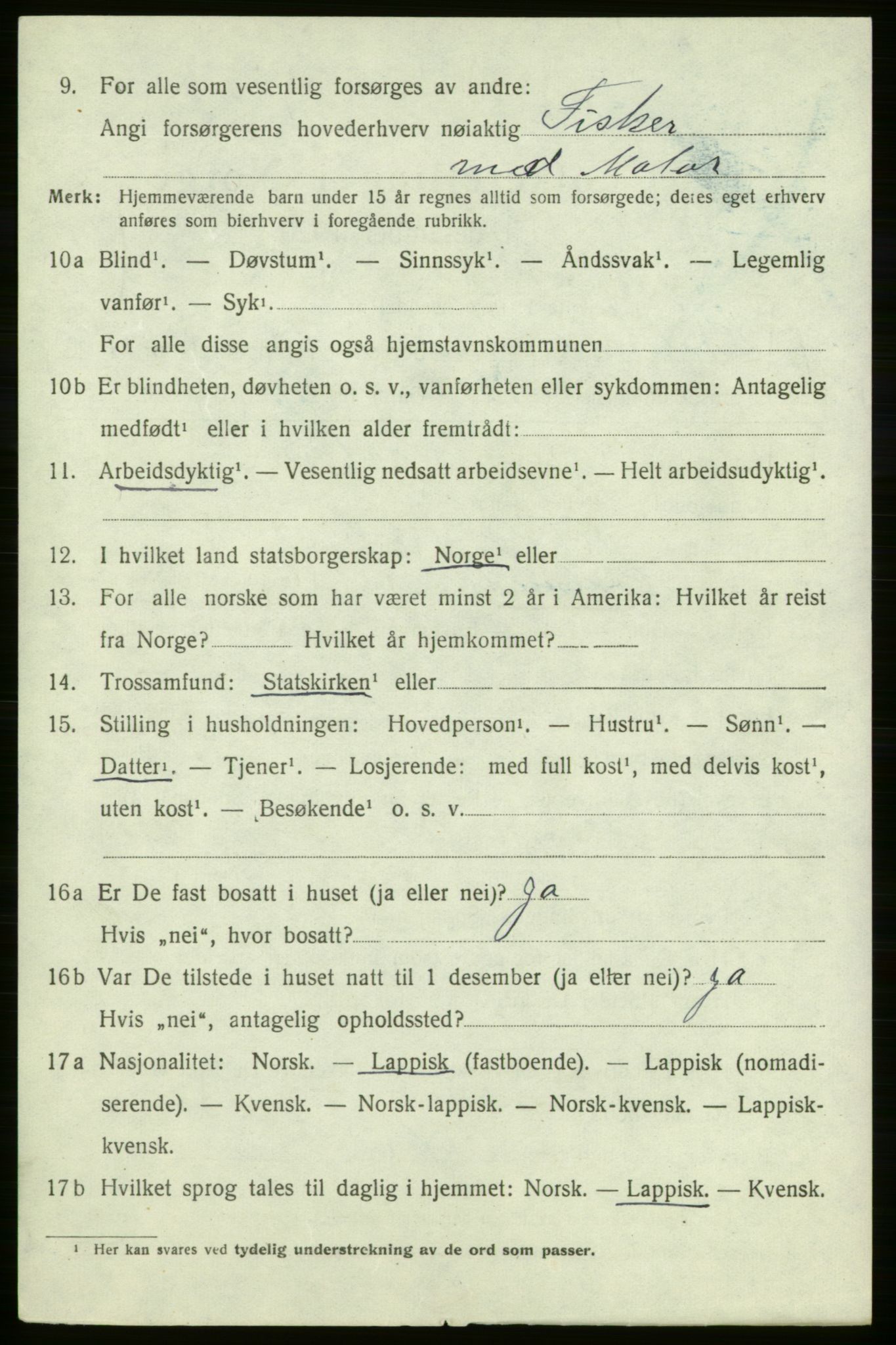 SATØ, Folketelling 1920 for 2017 Kvalsund herred, 1920, s. 597