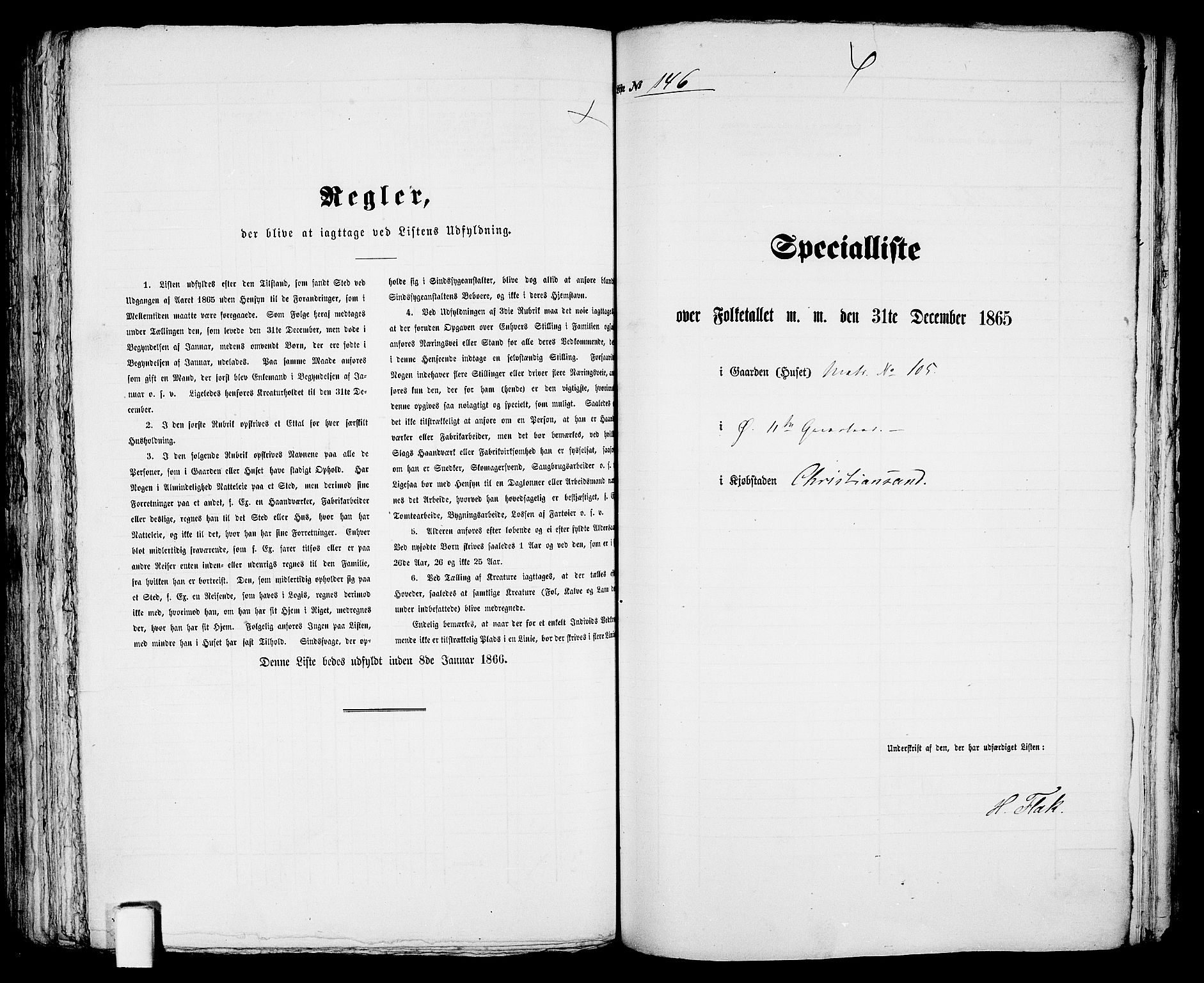 RA, Folketelling 1865 for 1001P Kristiansand prestegjeld, 1865, s. 306