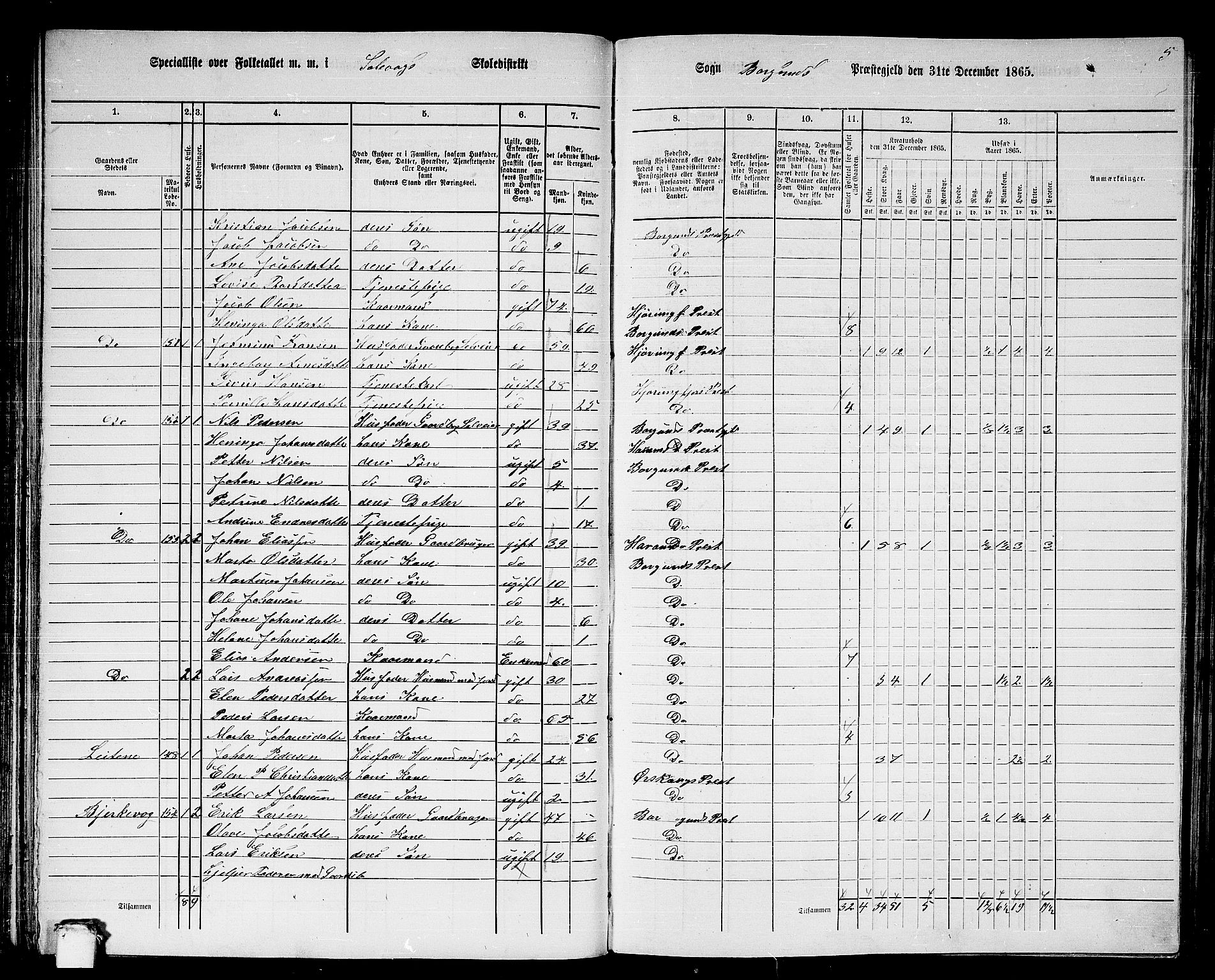RA, Folketelling 1865 for 1531P Borgund prestegjeld, 1865, s. 87